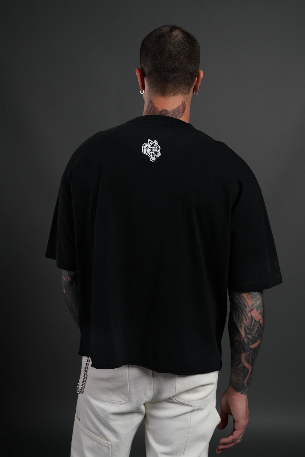 Hell is Real Distressed Grunge "Box Cut" Tee V2 in Black Drift Wash — imagem 2