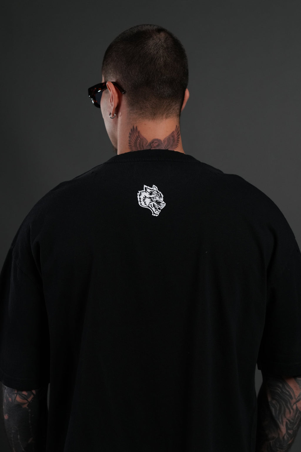 Hell is Real Distressed Grunge "Box Cut" Tee V2 in Black Drift Wash — imagem 8