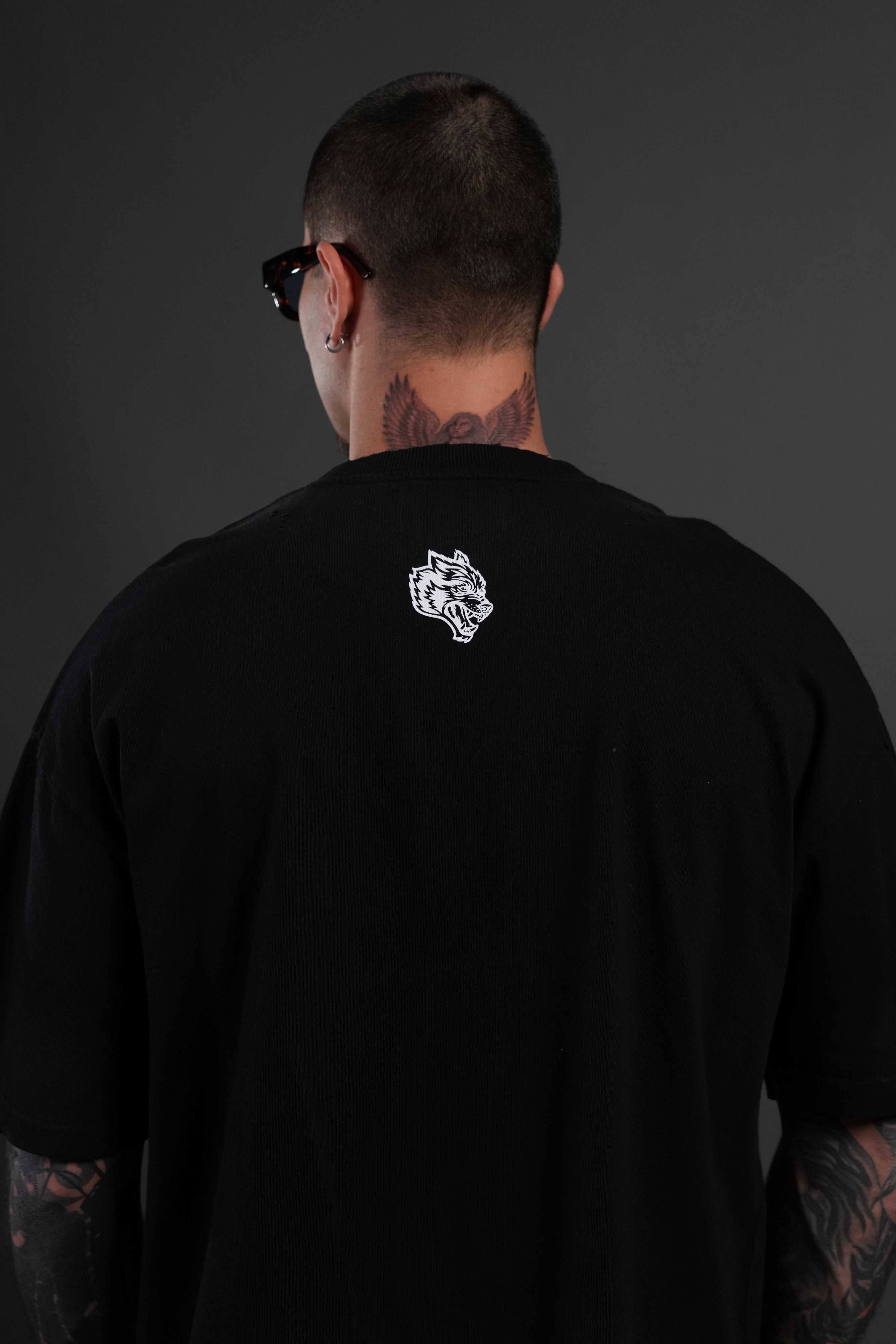 Hell is Real Distressed Grunge "Box Cut" Tee V2 in Black Drift Wash — imagem 8