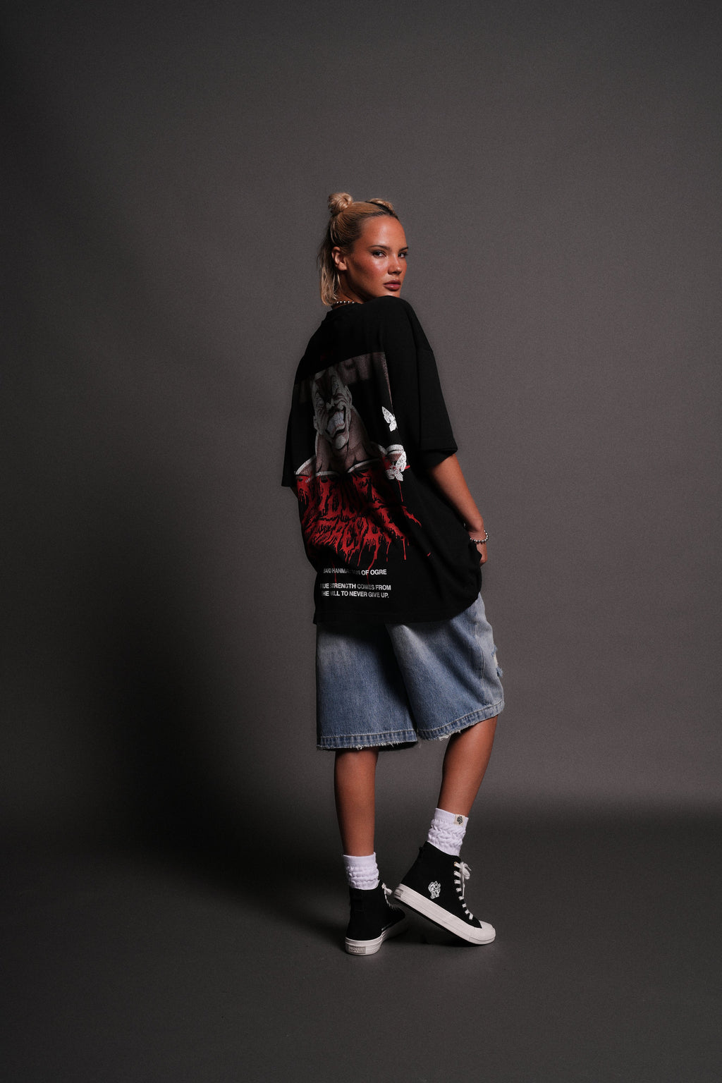 Jack Hammer "Premium" Oversized Tee in Black — imagem 8