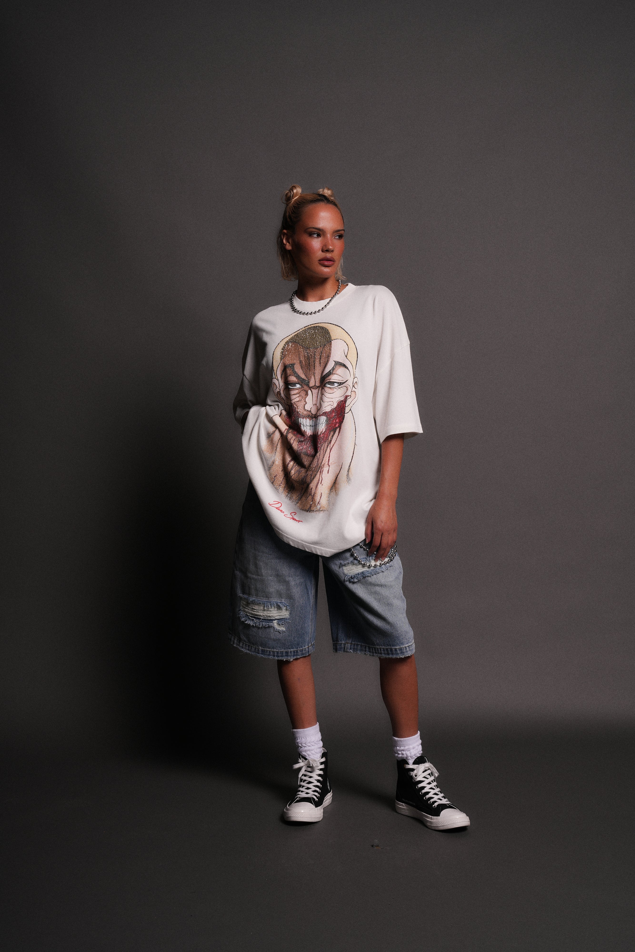 Enraged "Premium" Oversized Tee in Cream — imagem 8