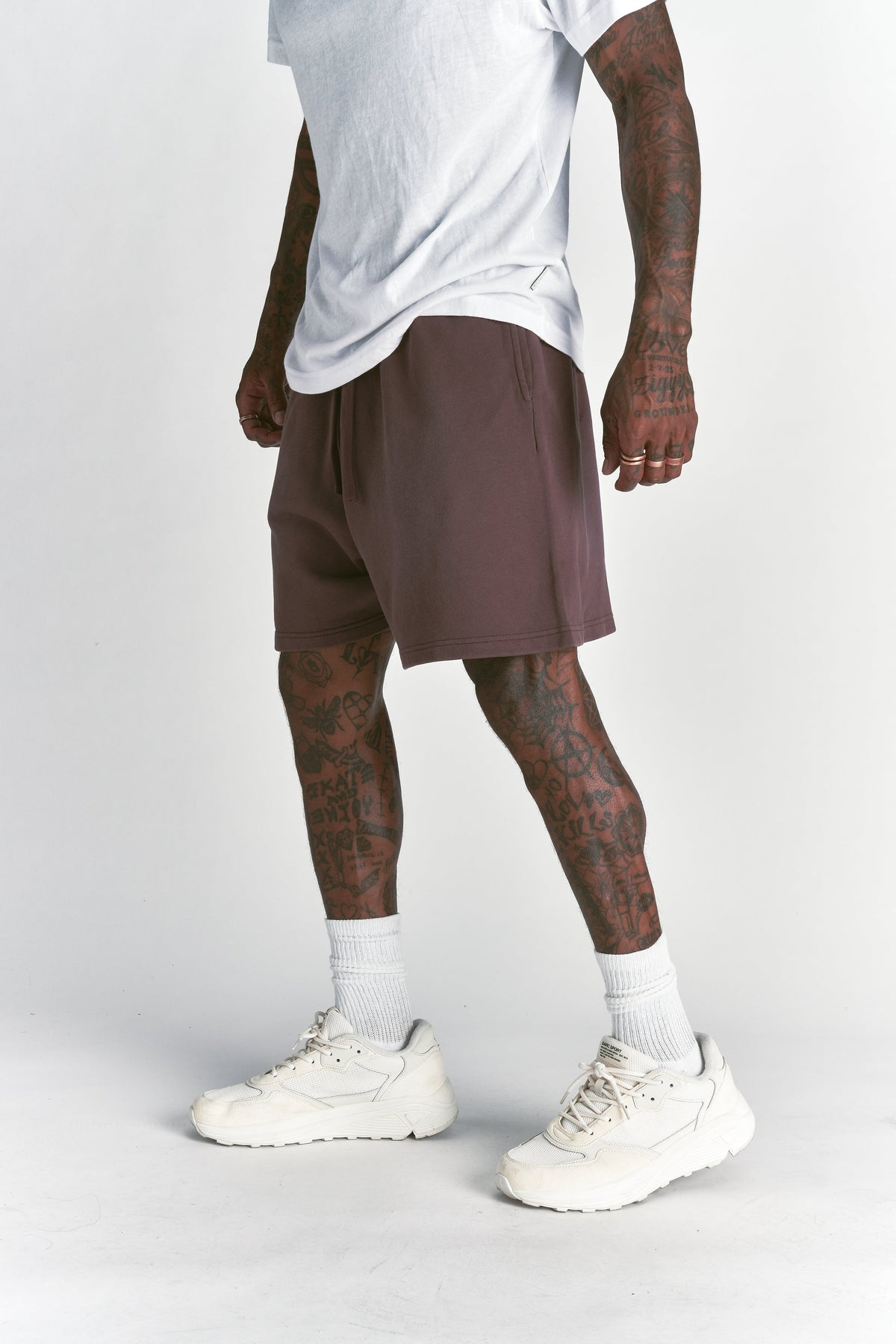 Just Wolves Oversized Post Lounge Sweat Shorts Ironwood Sun Fade — imagem 2