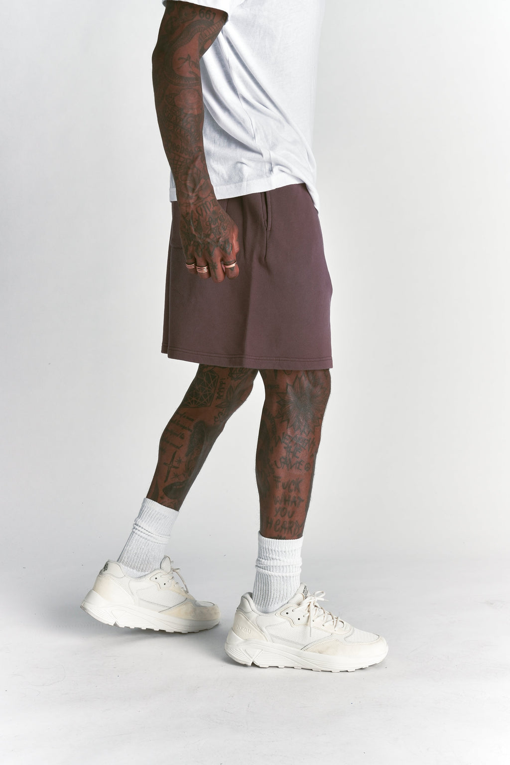 Just Wolves Oversized Post Lounge Sweat Shorts Ironwood Sun Fade — imagem 4