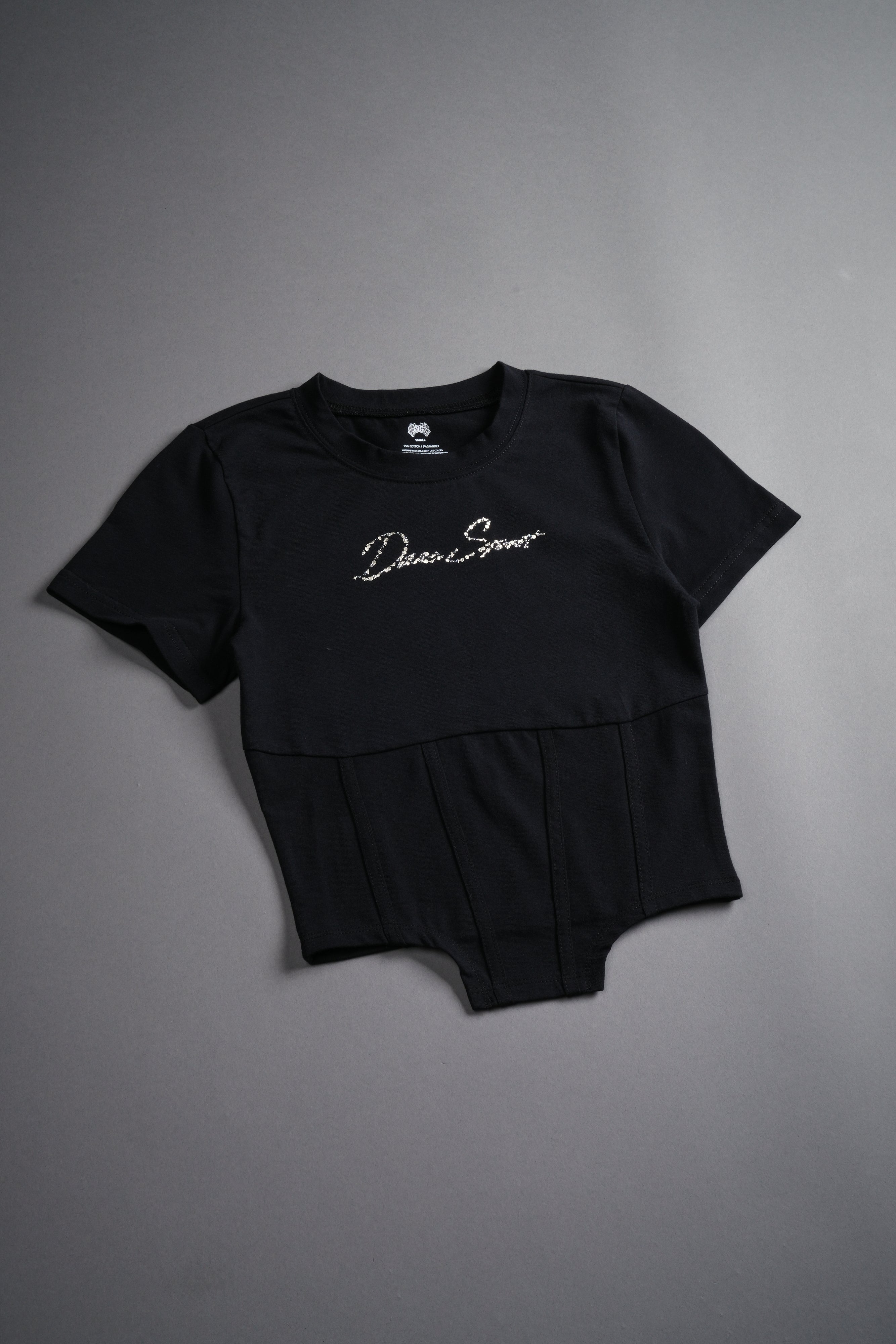 Darc Star Salem Corset Tee in Black — imagem 5