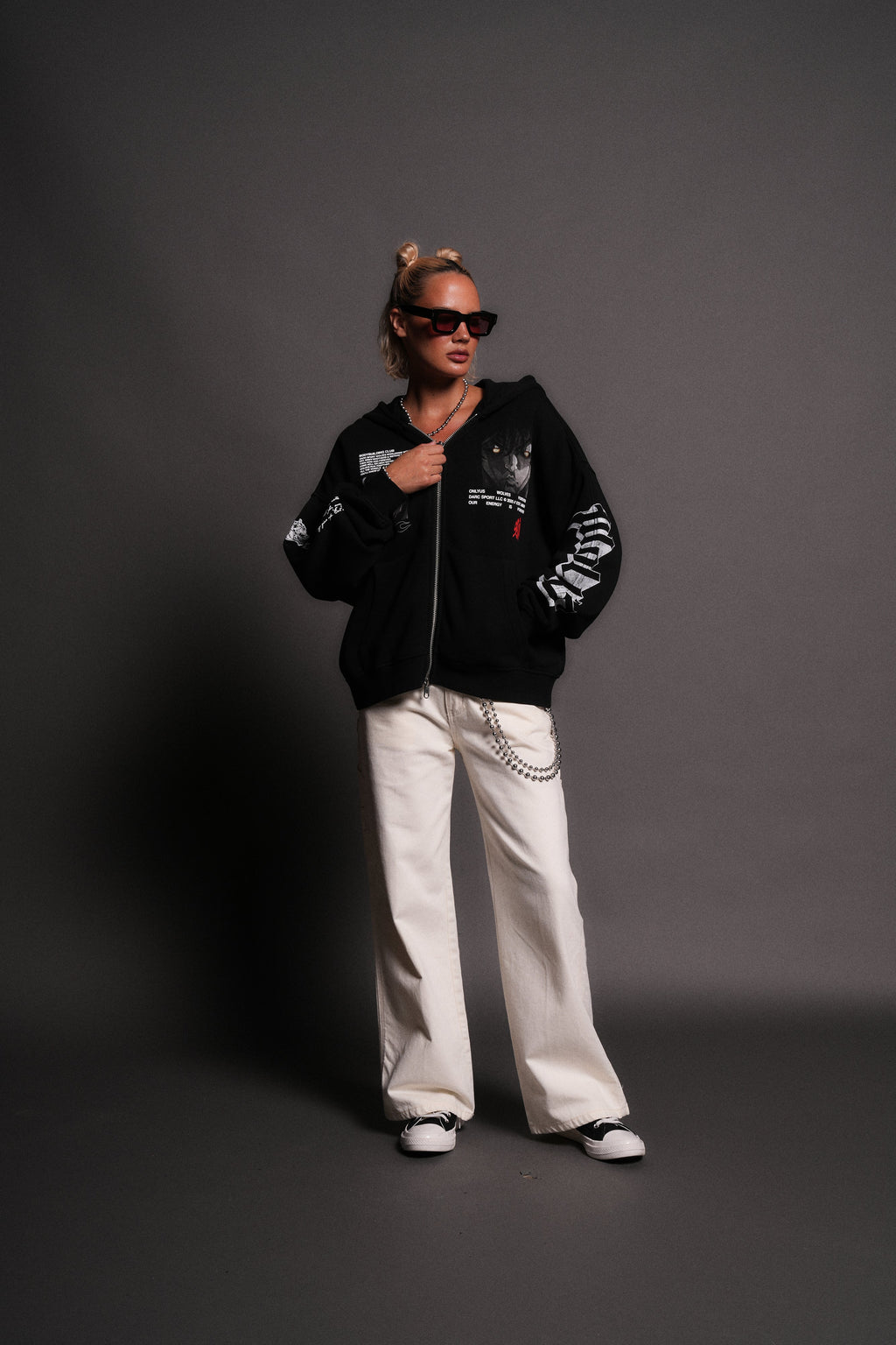 Hanma Legacy Darco Double Zip Hoodie in Black — imagem 7