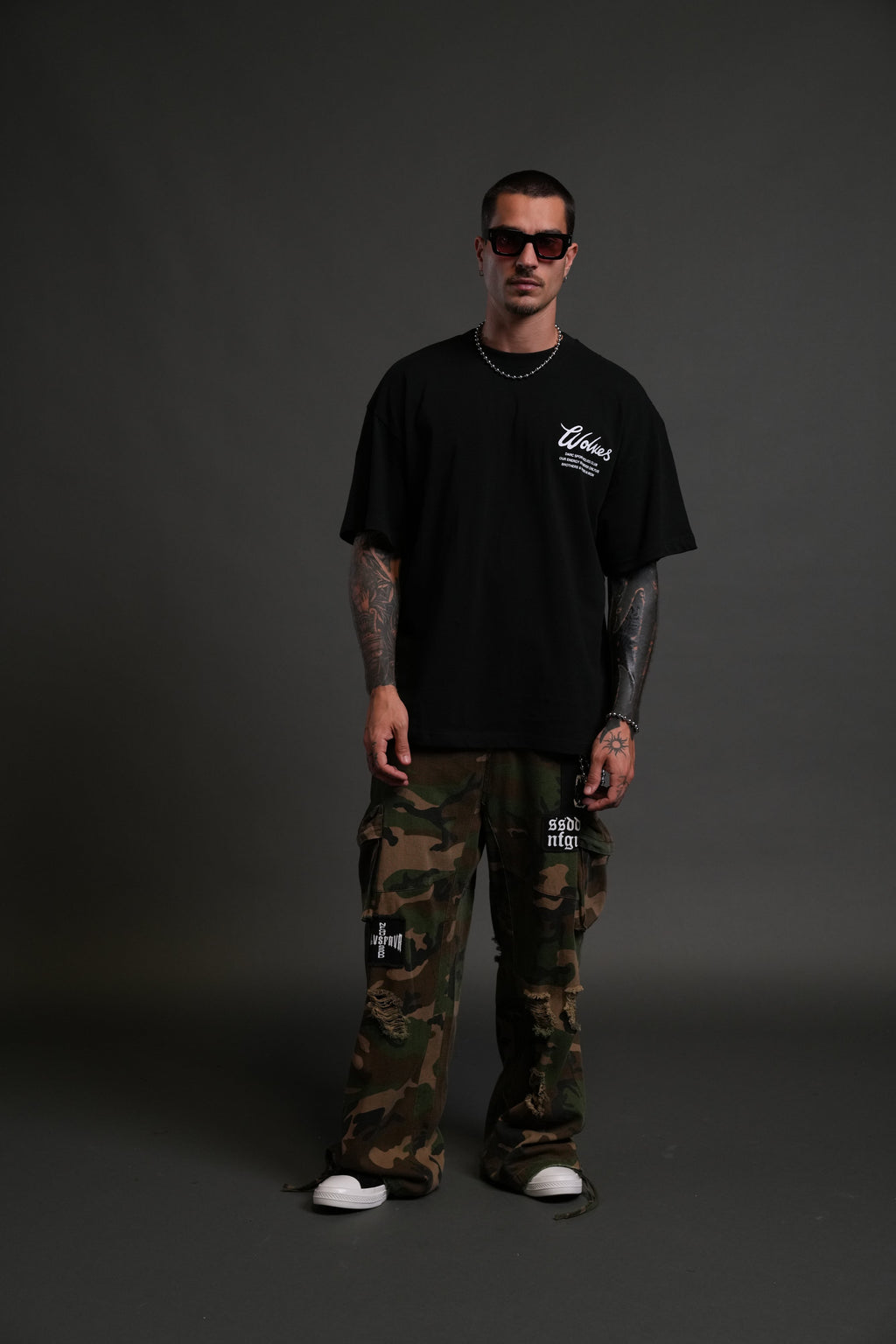 Western Wolves Forever "Premium" Oversized Tee in Black — imagem 5