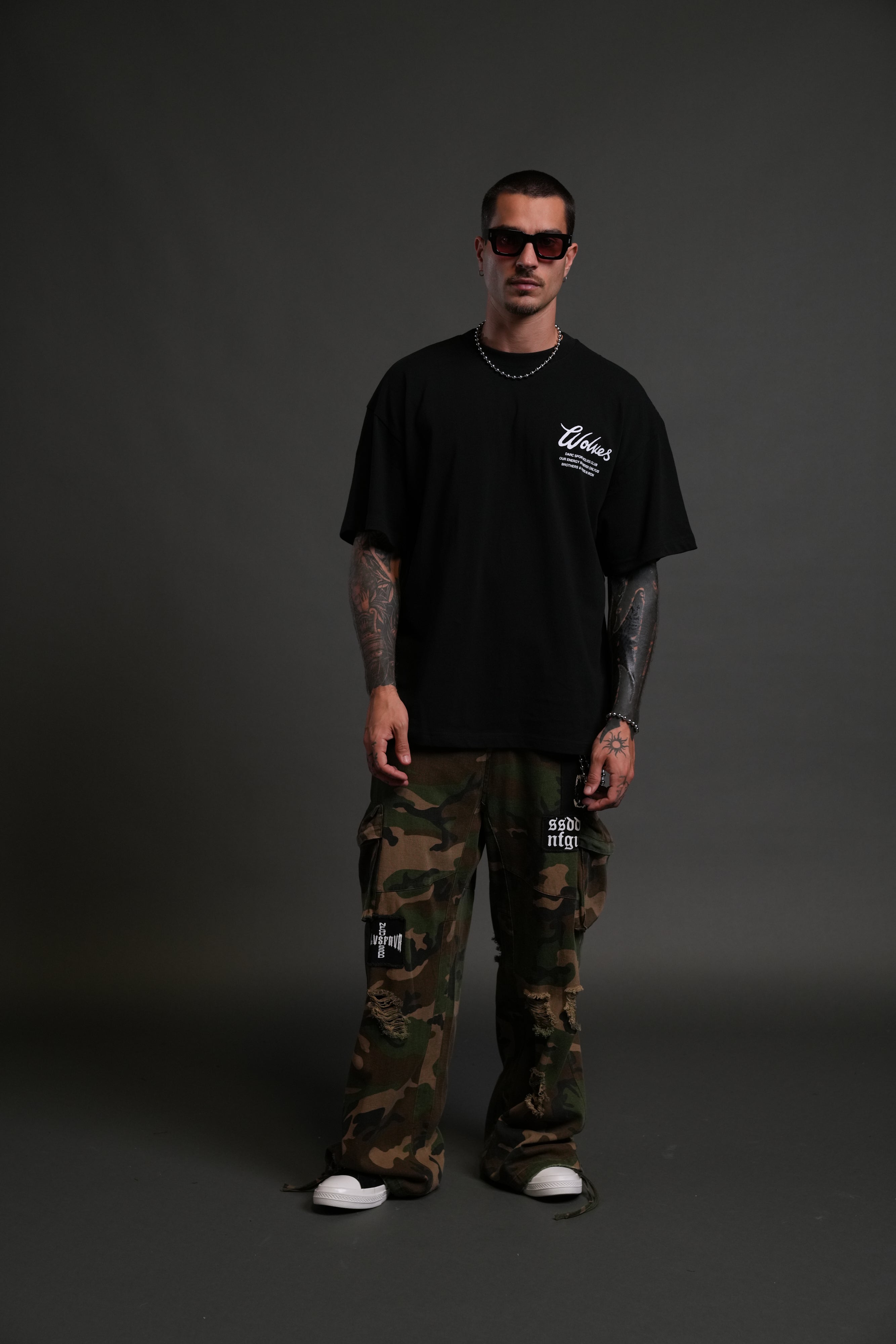 Western Wolves Forever "Premium" Oversized Tee in Black — imagem 5
