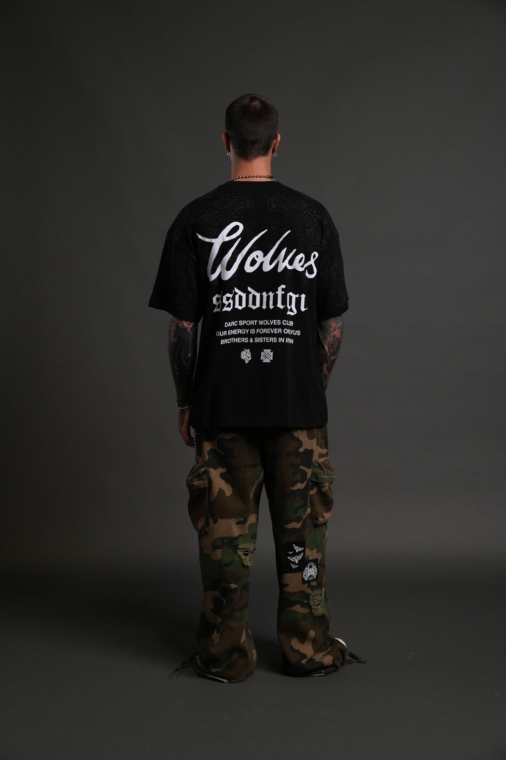 Western Wolves Forever "Premium" Oversized Tee in Black — imagem 6