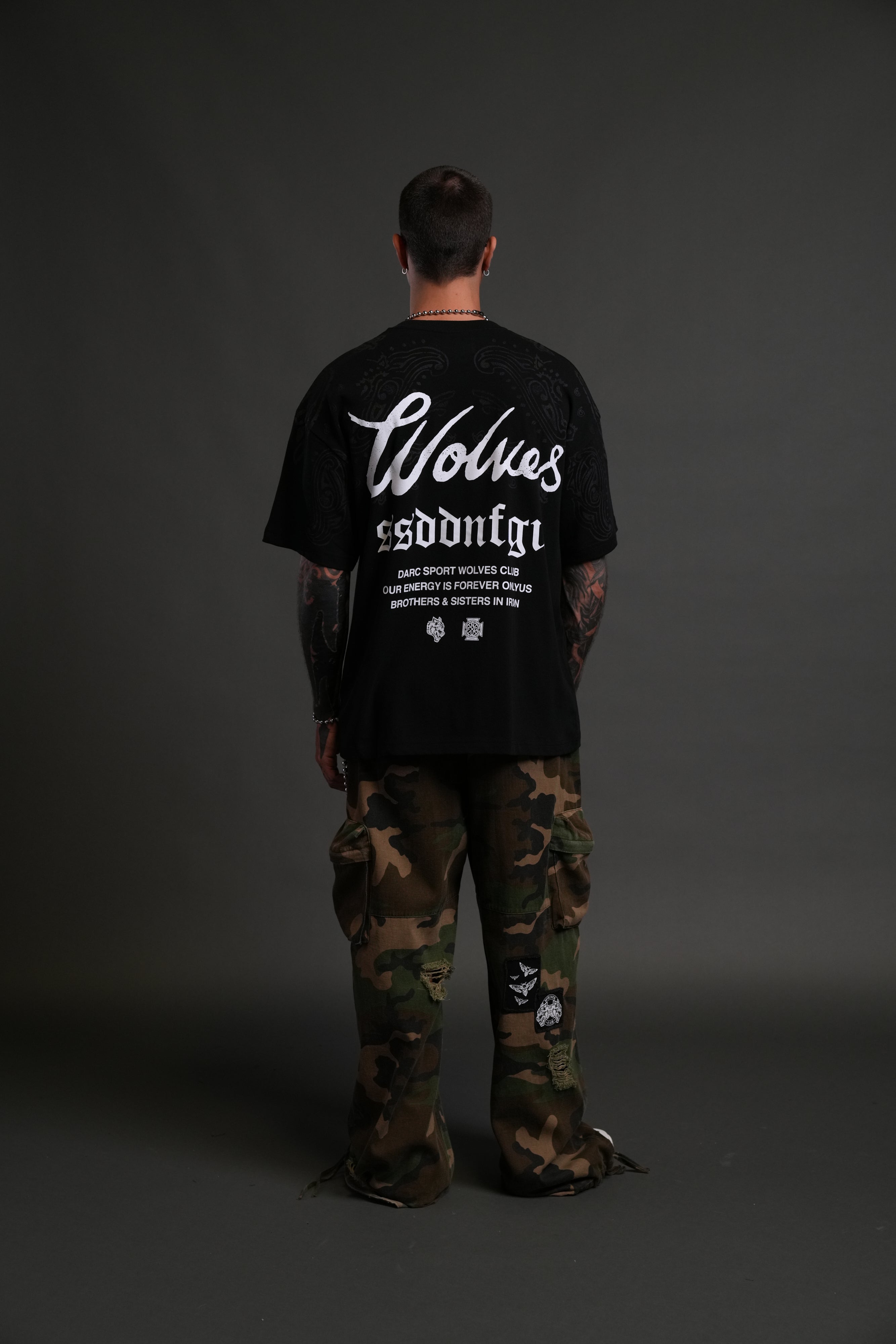 Western Wolves Forever "Premium" Oversized Tee in Black — imagem 6