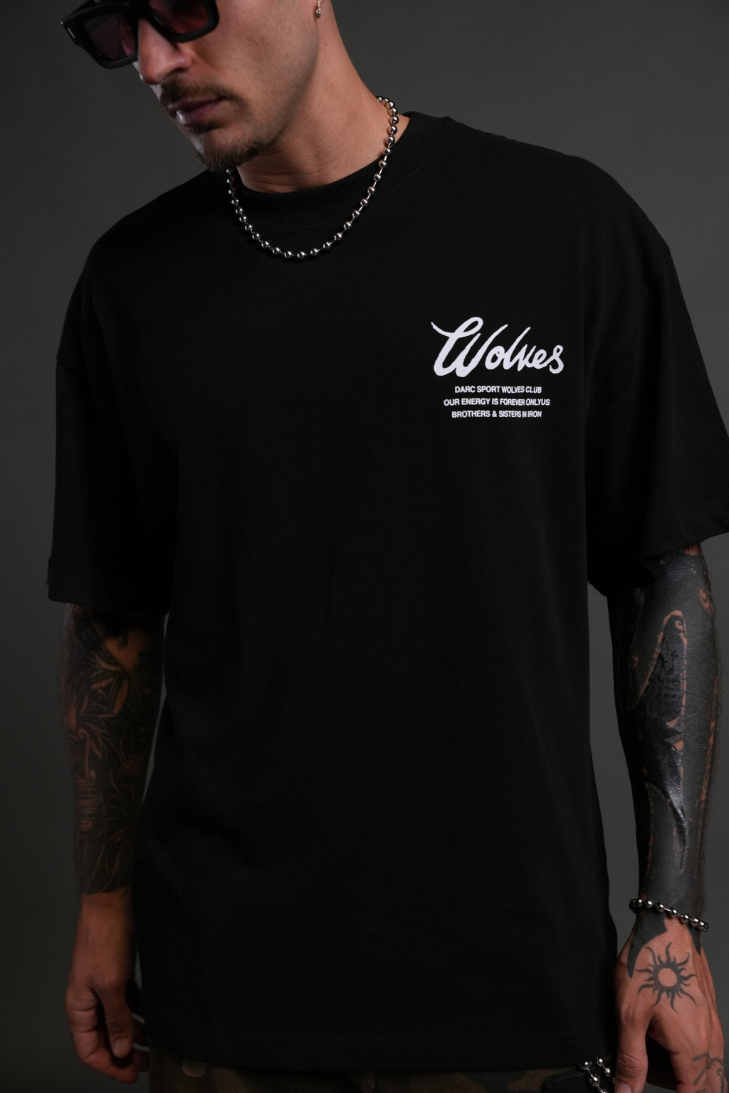 Western Wolves Forever "Premium" Oversized Tee in Black — imagem 7
