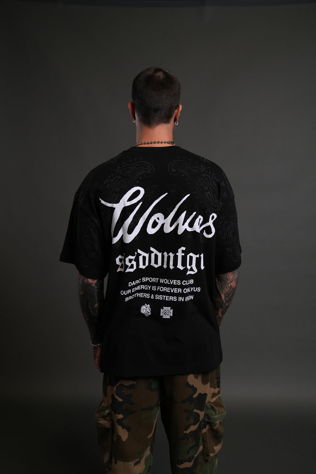 Western Wolves Forever "Premium" Oversized Tee in Black — imagem 4