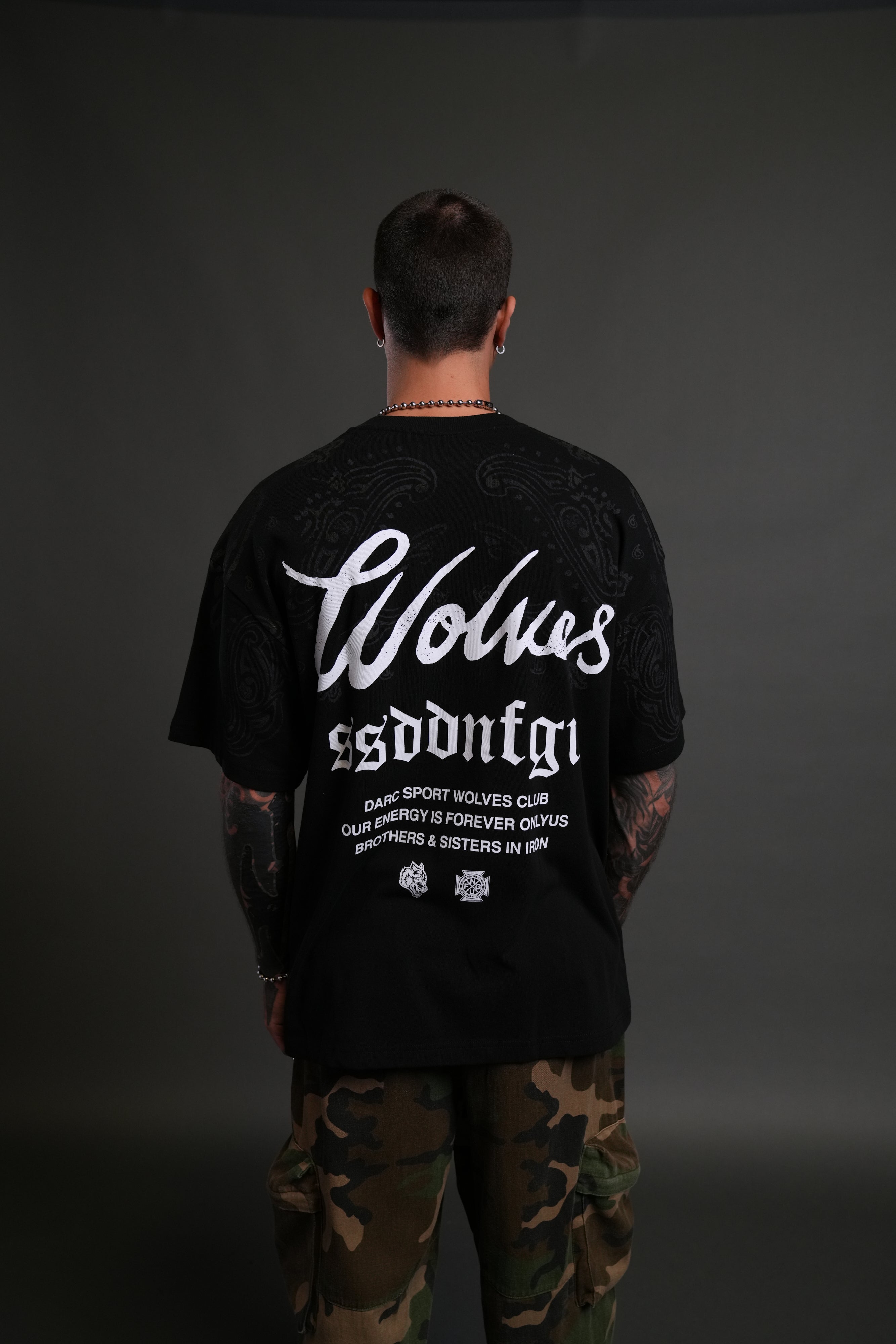 Western Wolves Forever "Premium" Oversized Tee in Black — imagem 4