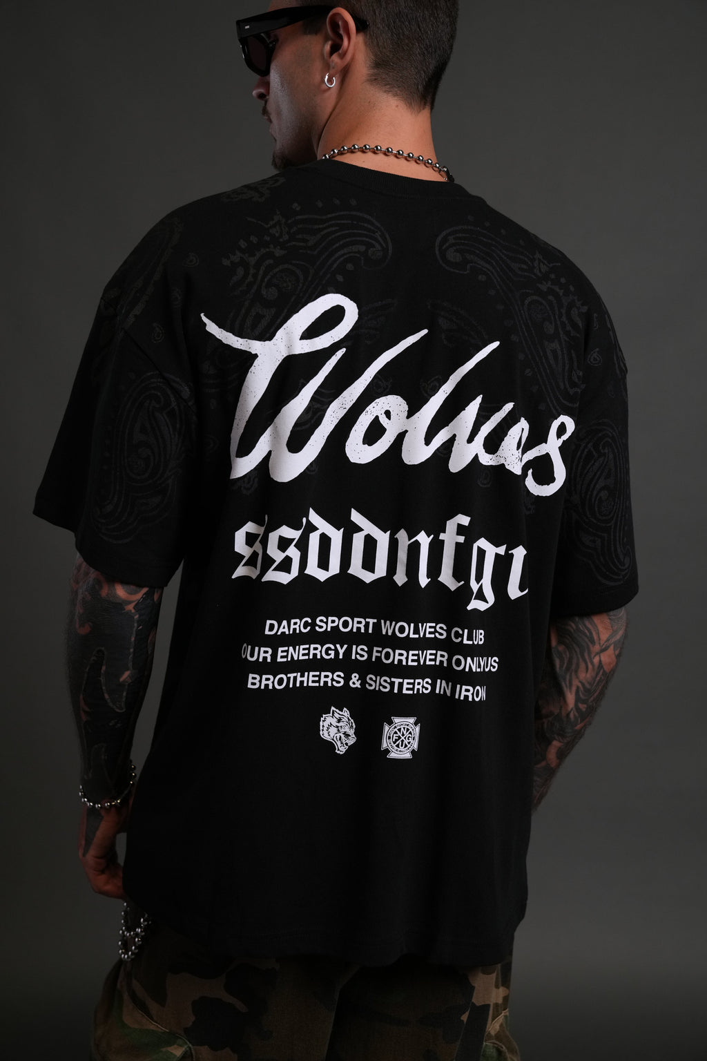 Western Wolves Forever "Premium" Oversized Tee in Black — imagem 8