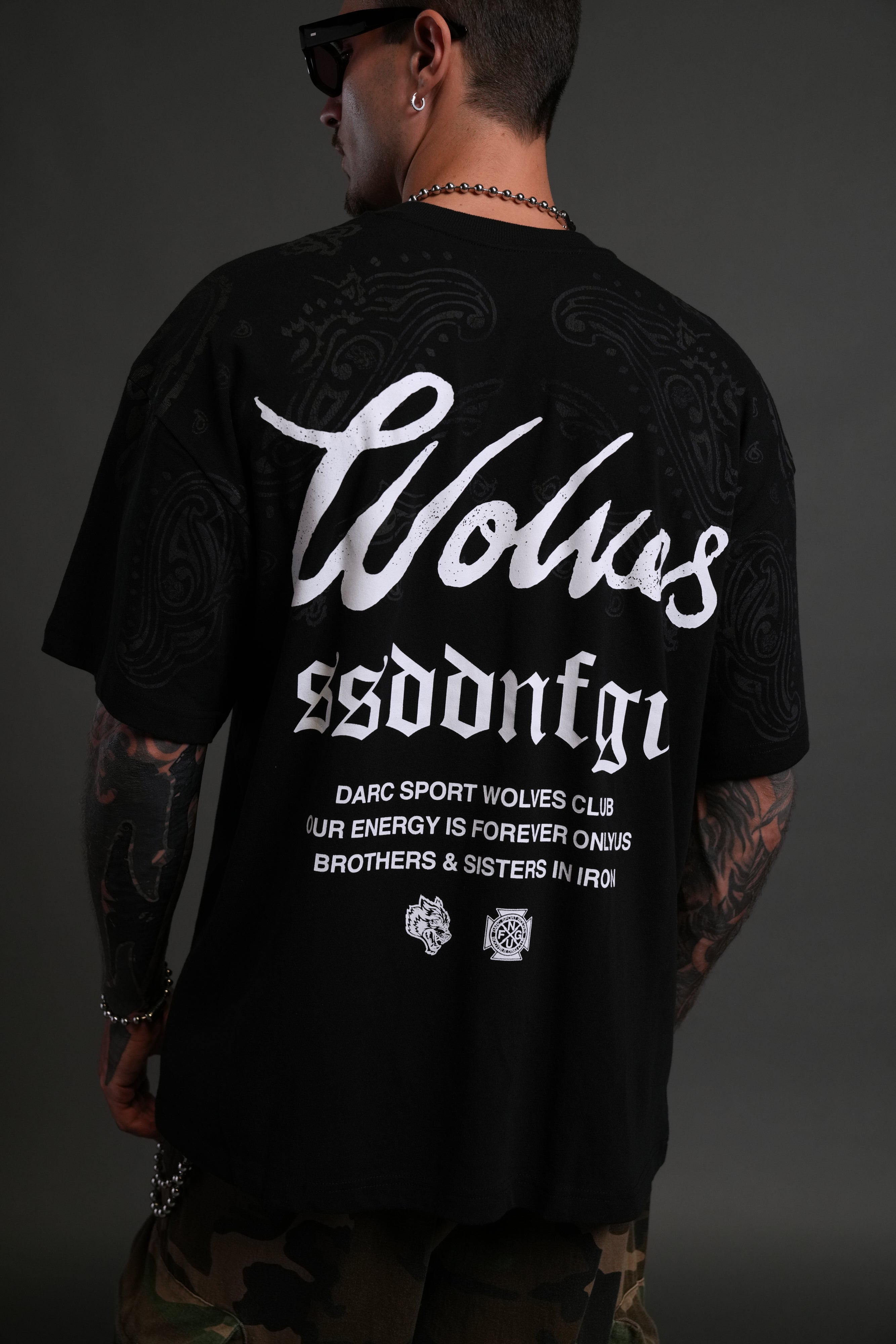 Western Wolves Forever "Premium" Oversized Tee in Black — imagem 8