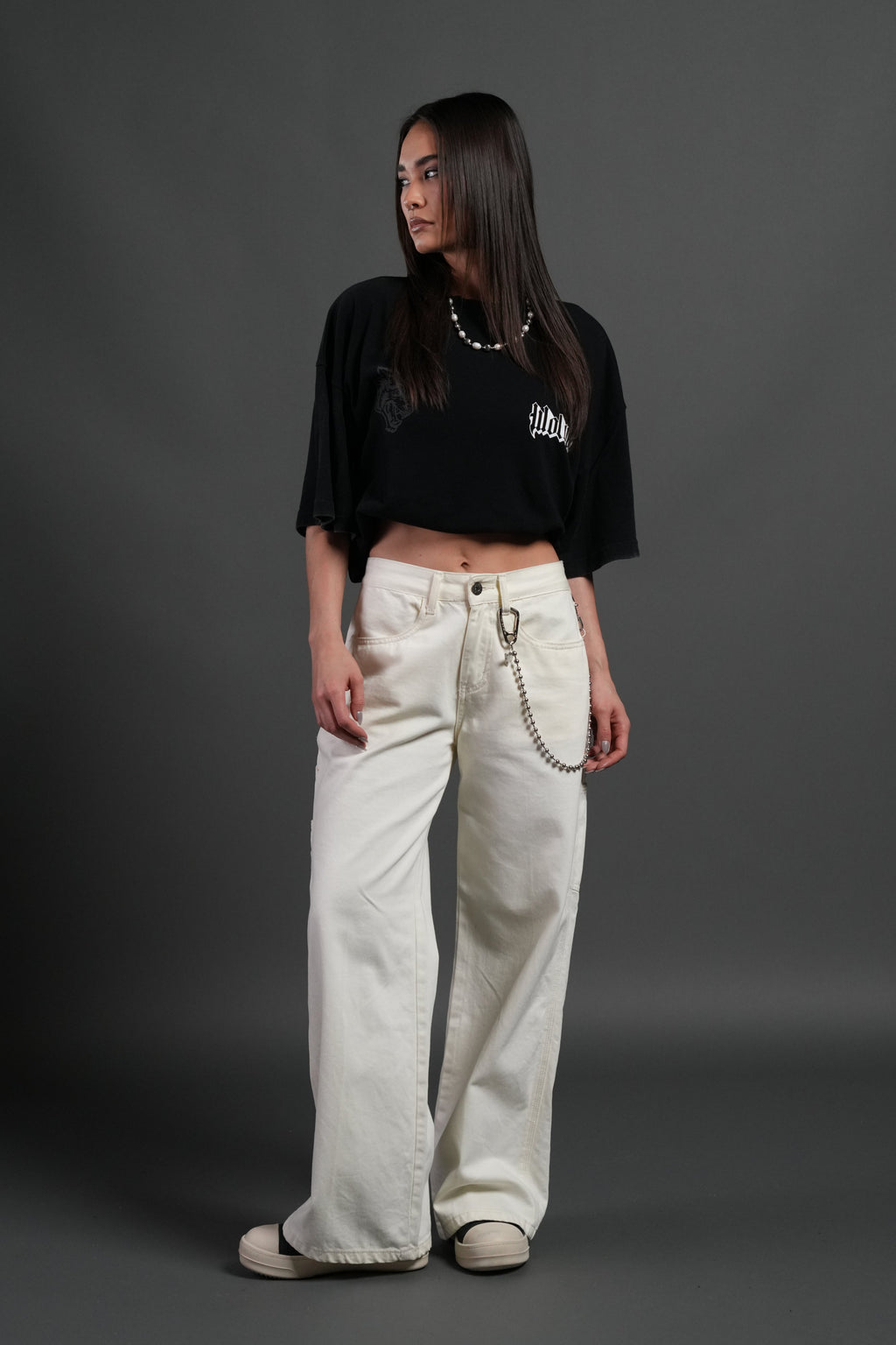 Wlvs Fire Premium Oversized Tee in Black — imagem 5