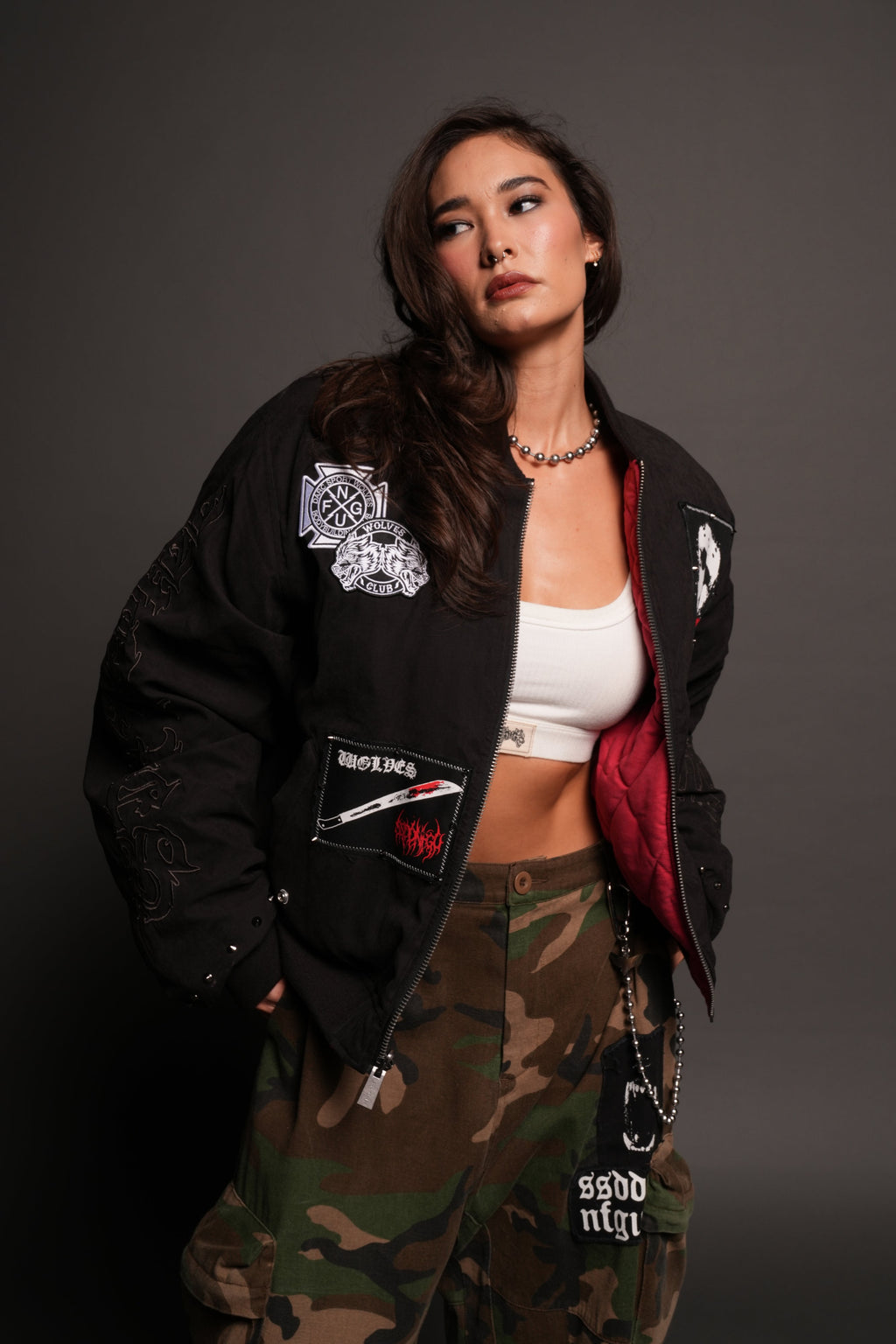 Jason Frvr Cloud Quilted Reversible Bomber Jacket In Black/Oxblood