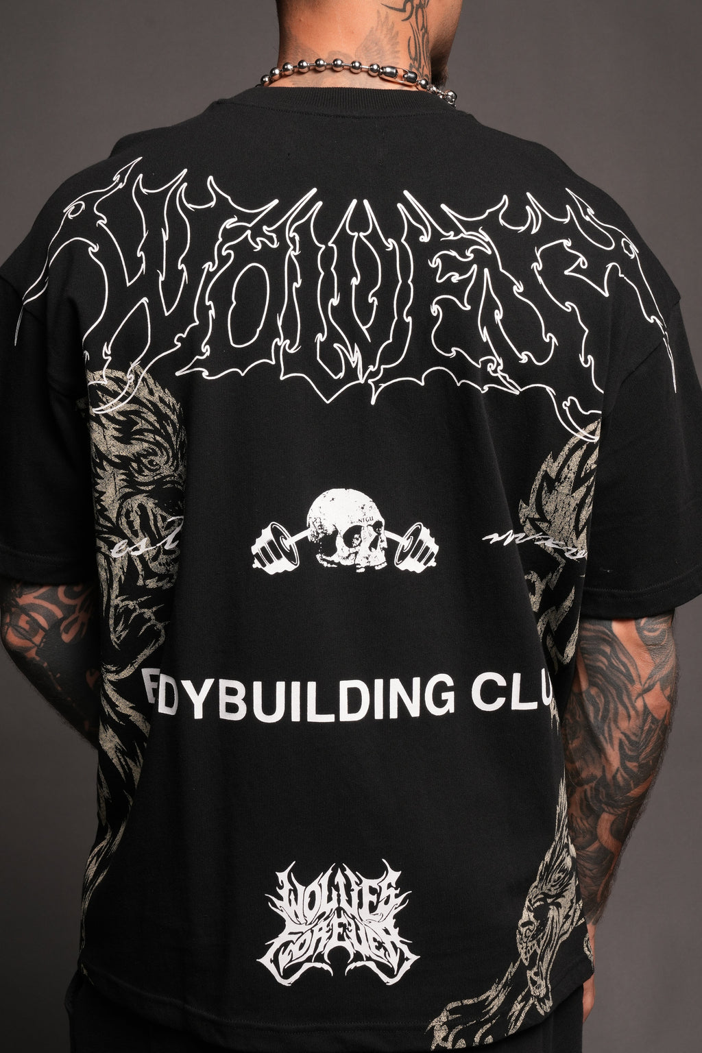 Wolves Bodybuilding Club Premium Tee In Black - imagem 8
