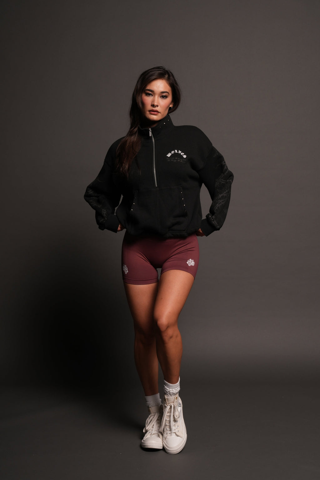 Hesh Chopper Thorns She Everson Mockneck Sweater In Black