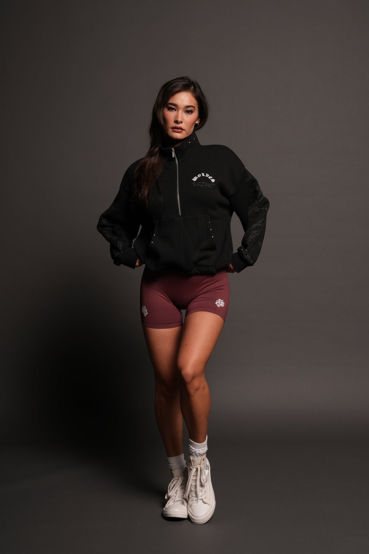 Hesh Chopper Thorns She Everson Mockneck Sweater In Black