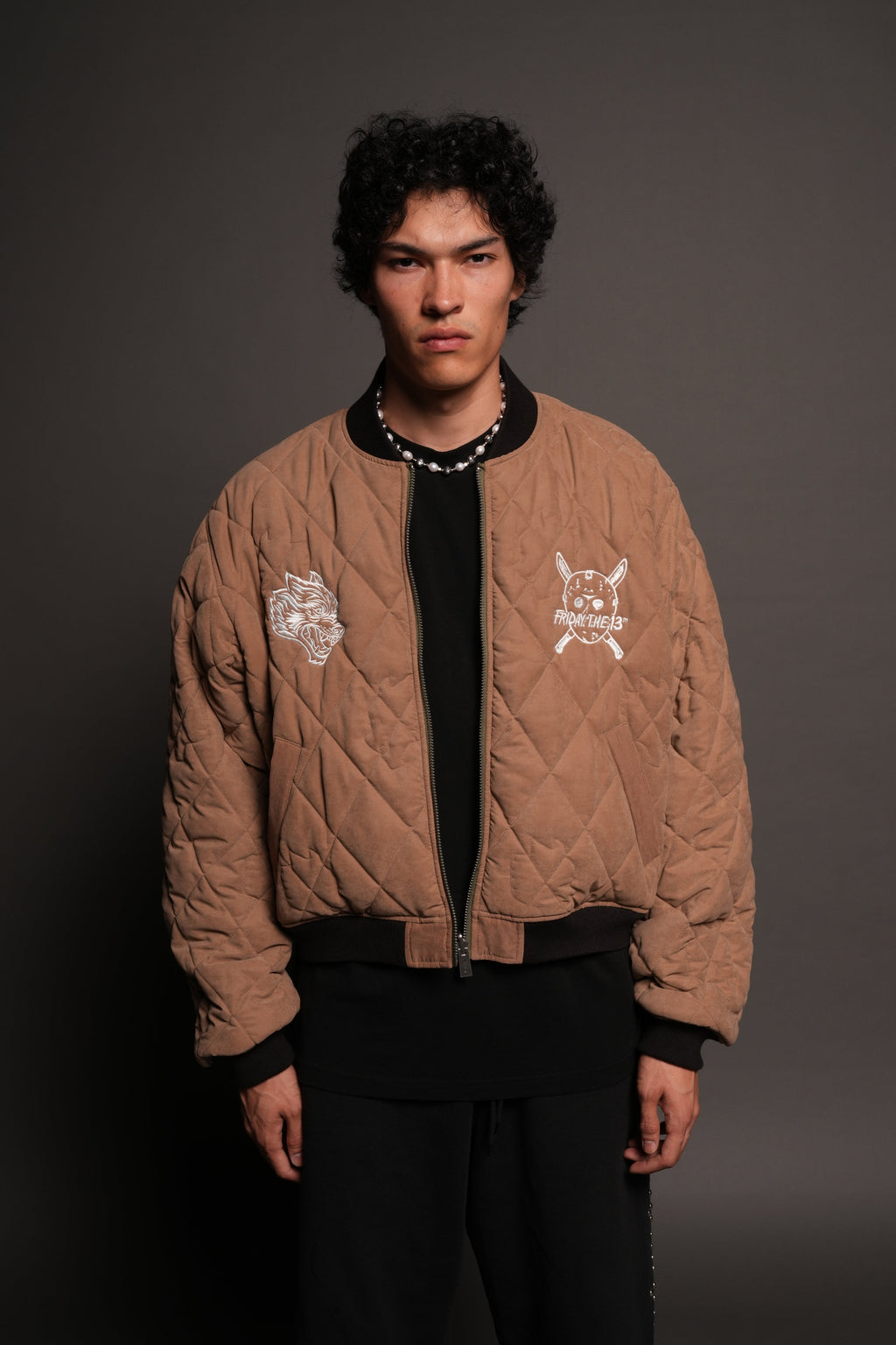 Jason Frvr Cloud Quilted Reversible Bomber Jacket In Dover Green/Taupe