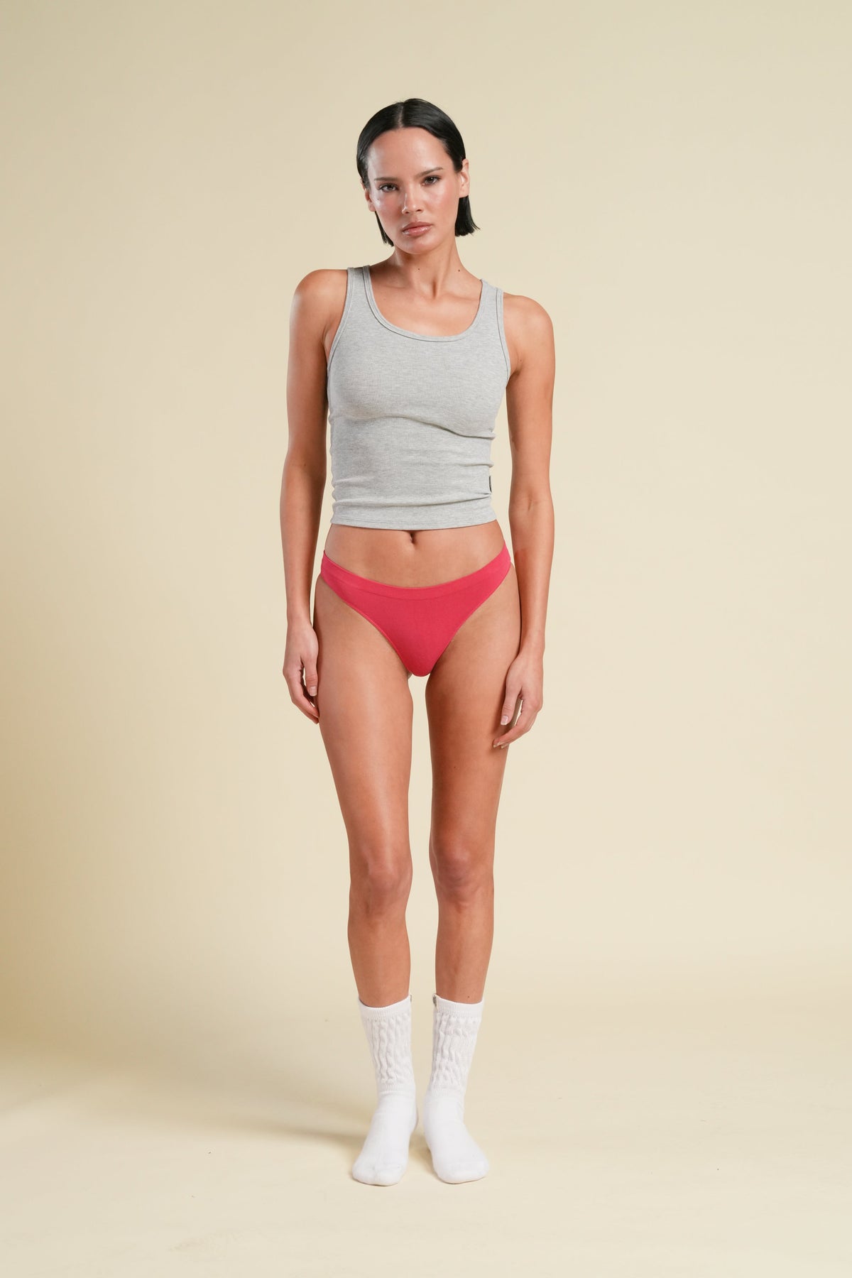 Seamless Thong (3-Pack) in Black/Cherry/Black — imagem 12
