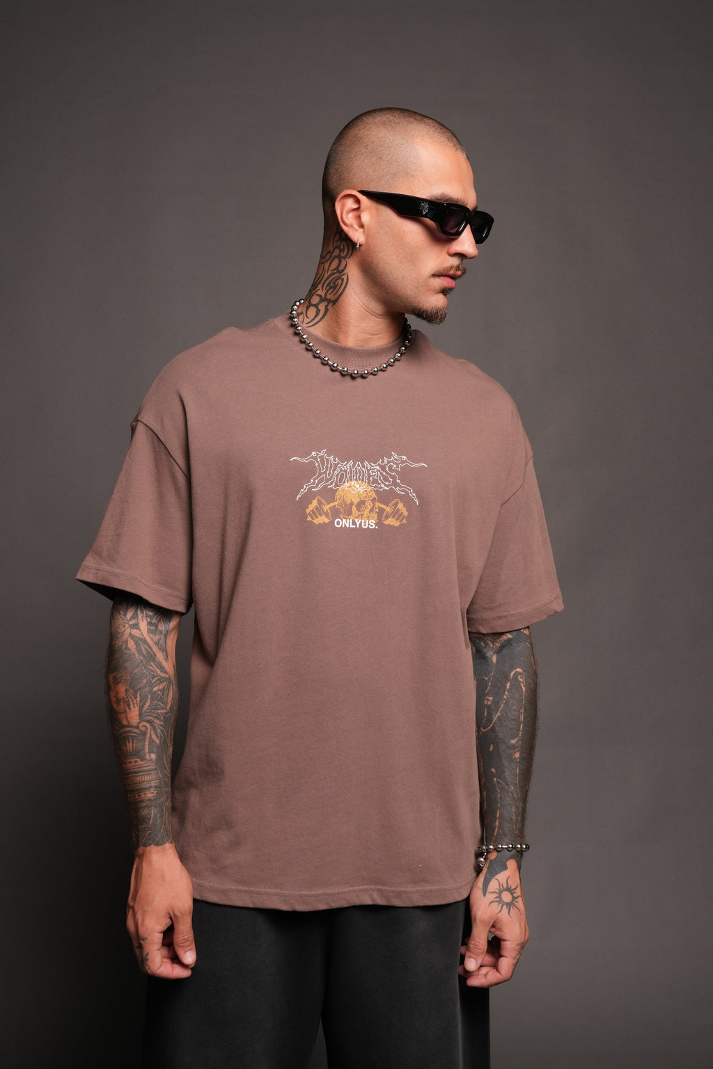 Wolves Bodybuilding Club Premium Tee In Mojave Brown - imagem 2