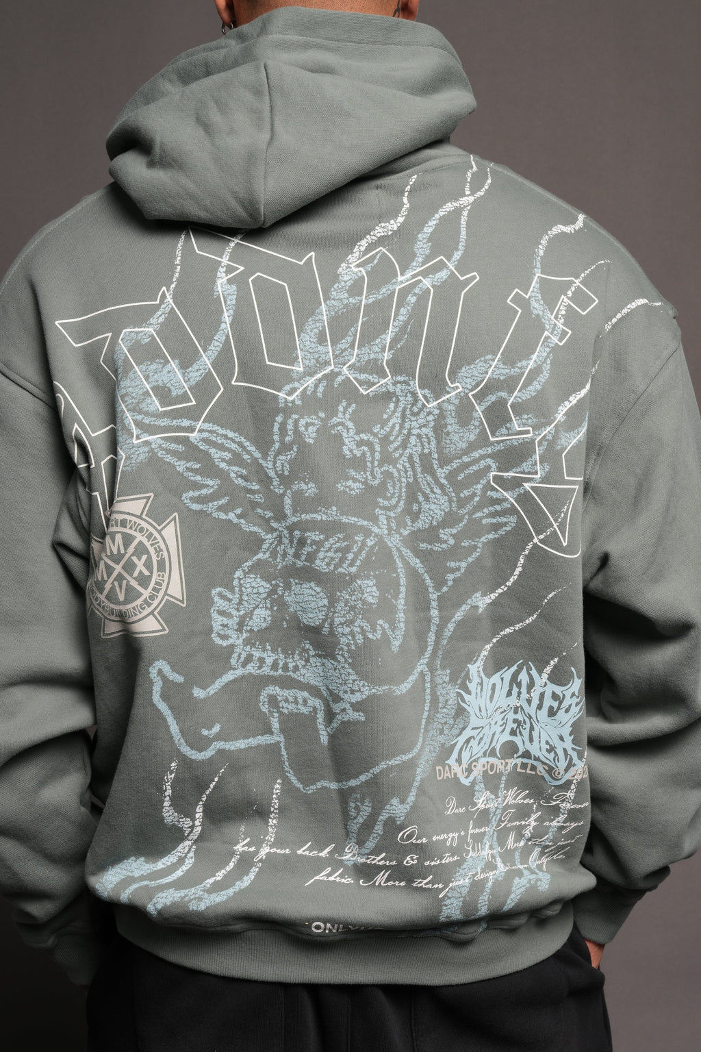 Cherub Flame Pierce Hoodie In Hunter Green - imagem 6