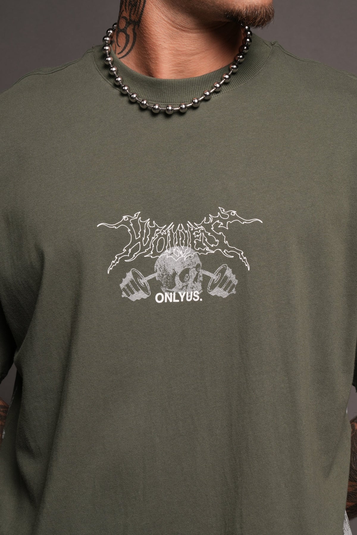 Wolves Bodybuilding Club Premium Tee In Green Ivy - imagem 5