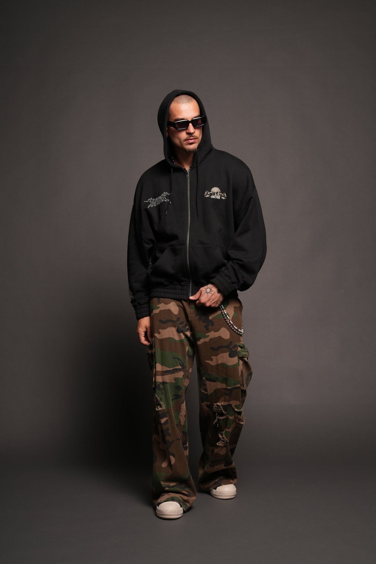 Wolves Bodybuilding Club Chambers Zip Hoodie In Black - imagem 5