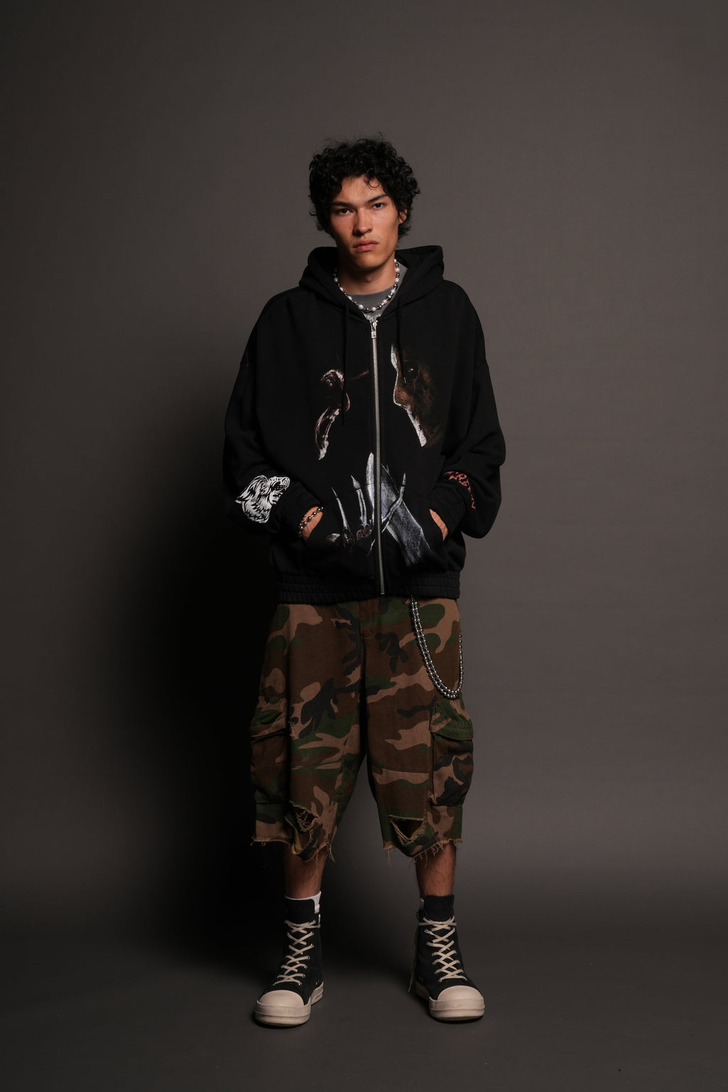 Freddy Vs Jason Chambers Zip Hoodie In Black