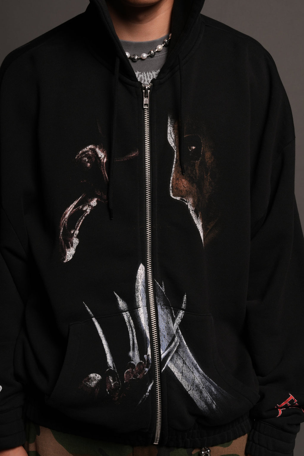 Freddy Vs Jason Chambers Zip Hoodie In Black