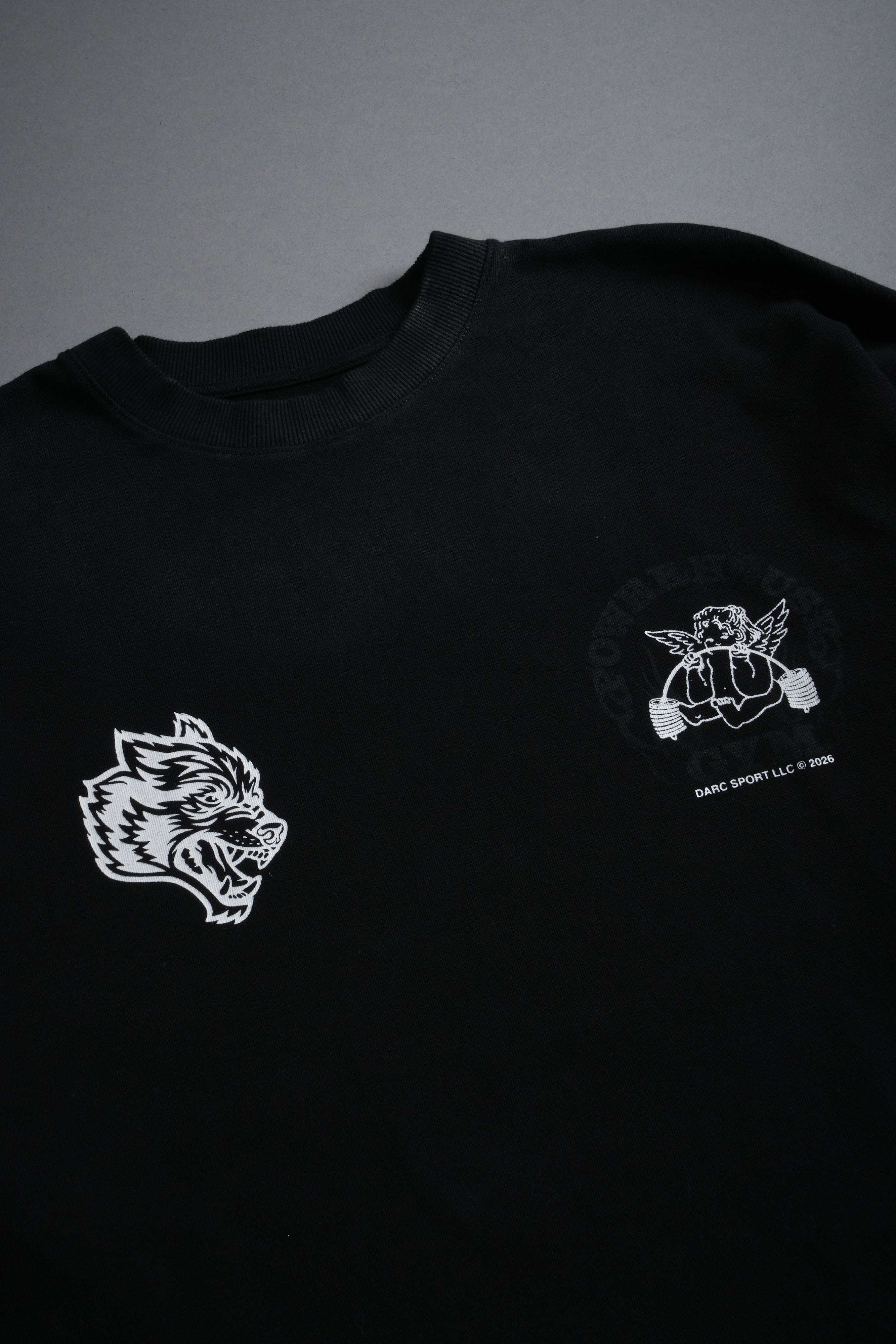 Powerhouse of the Cherub Unisex Premium Oversized Tee in Black Drift Wash — imagem 9