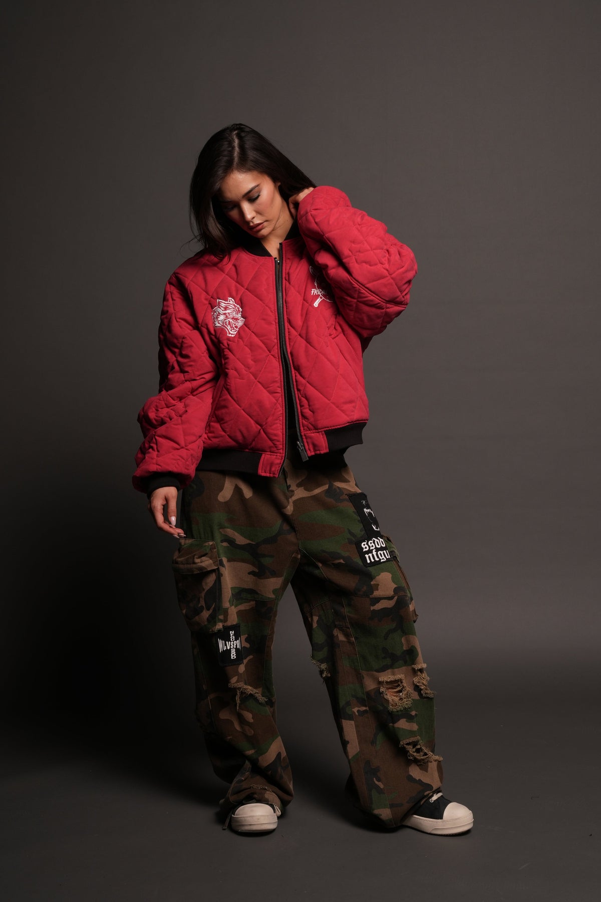 Jason Frvr Cloud Quilted Reversible Bomber Jacket In Black/Oxblood