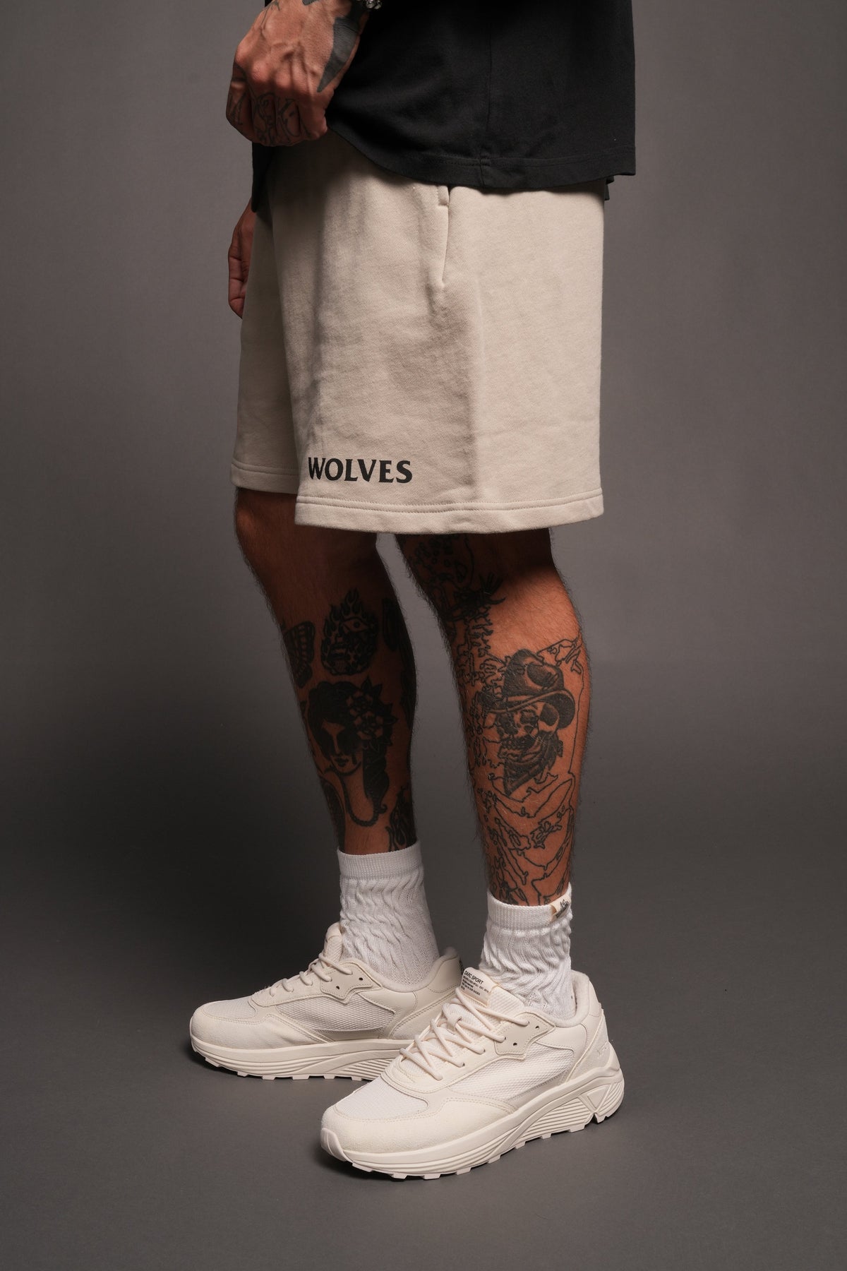 Leap Of Faith V2 Oversized Post Lounge Sweat Shorts In Cactus Gray - imagem 4