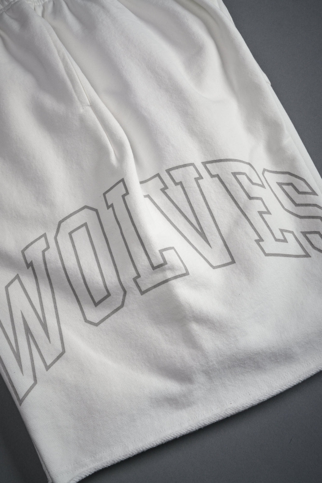 Powerhouse of the Wolves Grunge Brock Sweat Shorts in Cream — imagem 11