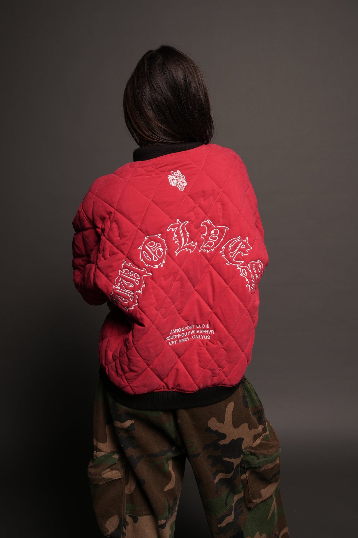 Jason Frvr Cloud Quilted Reversible Bomber Jacket In Black/Oxblood