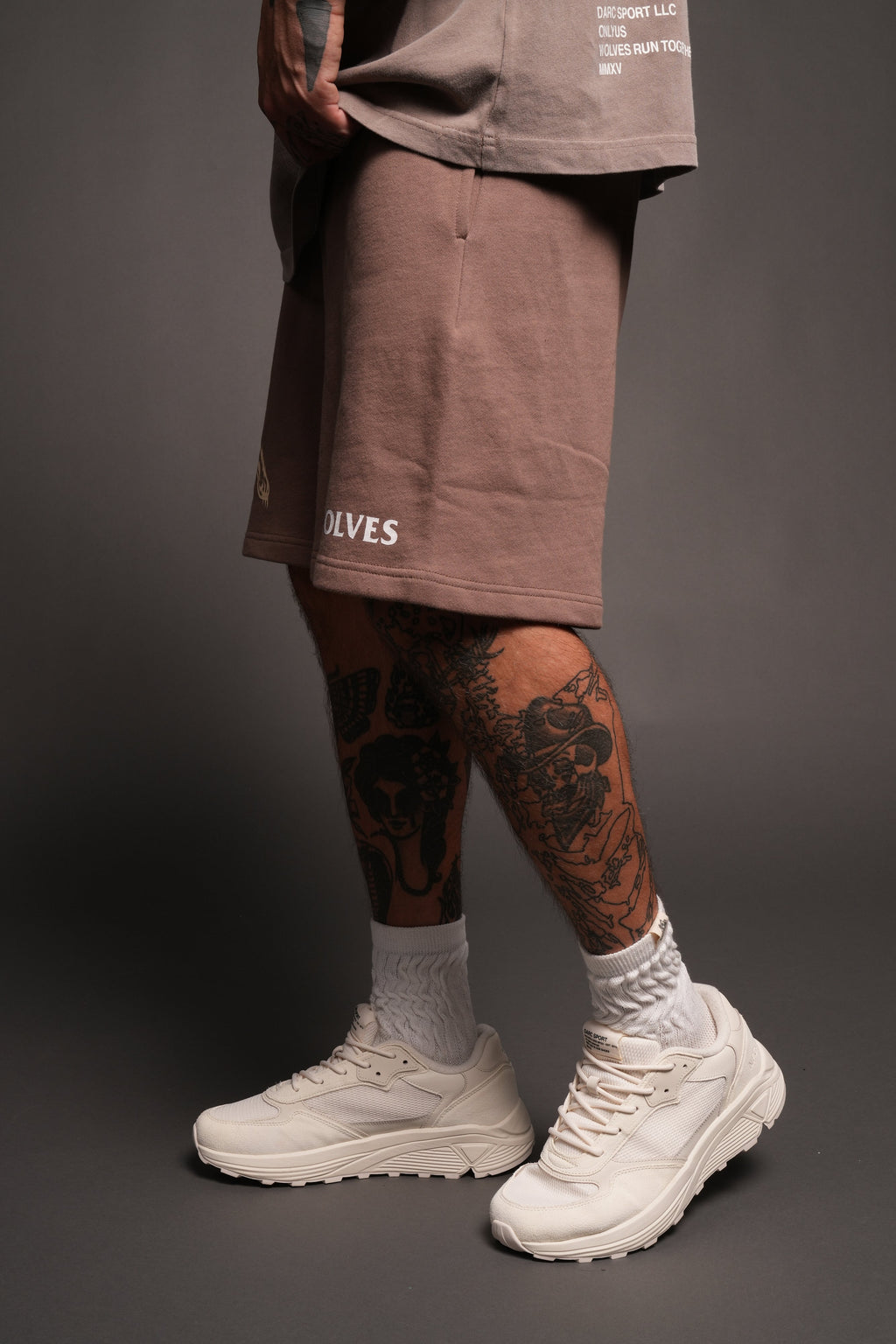 Leap Of Faith V2 Oversized Post Lounge Sweat Shorts In Mojave Brown - imagem 4