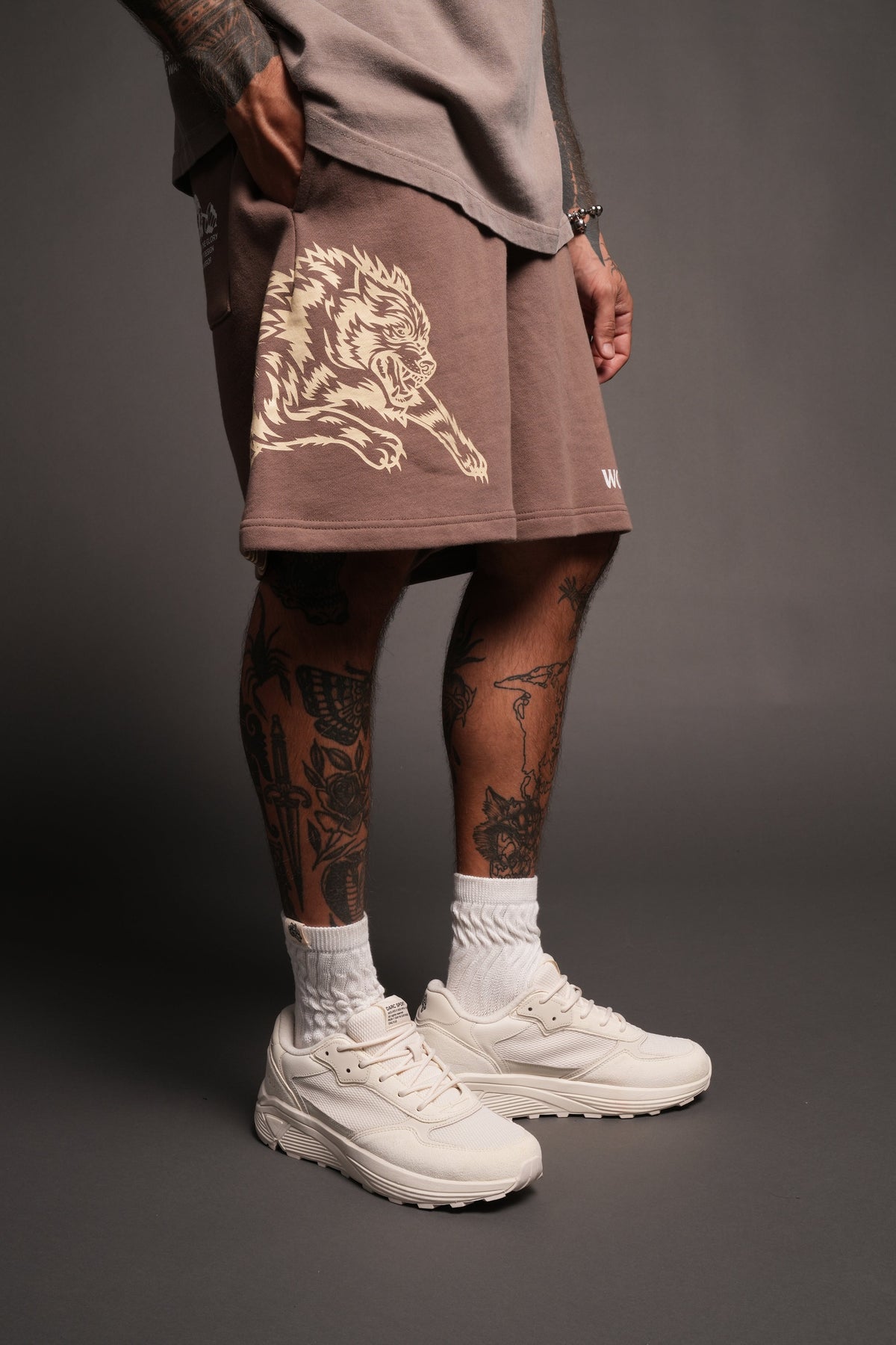 Leap Of Faith V2 Oversized Post Lounge Sweat Shorts In Mojave Brown - imagem 5