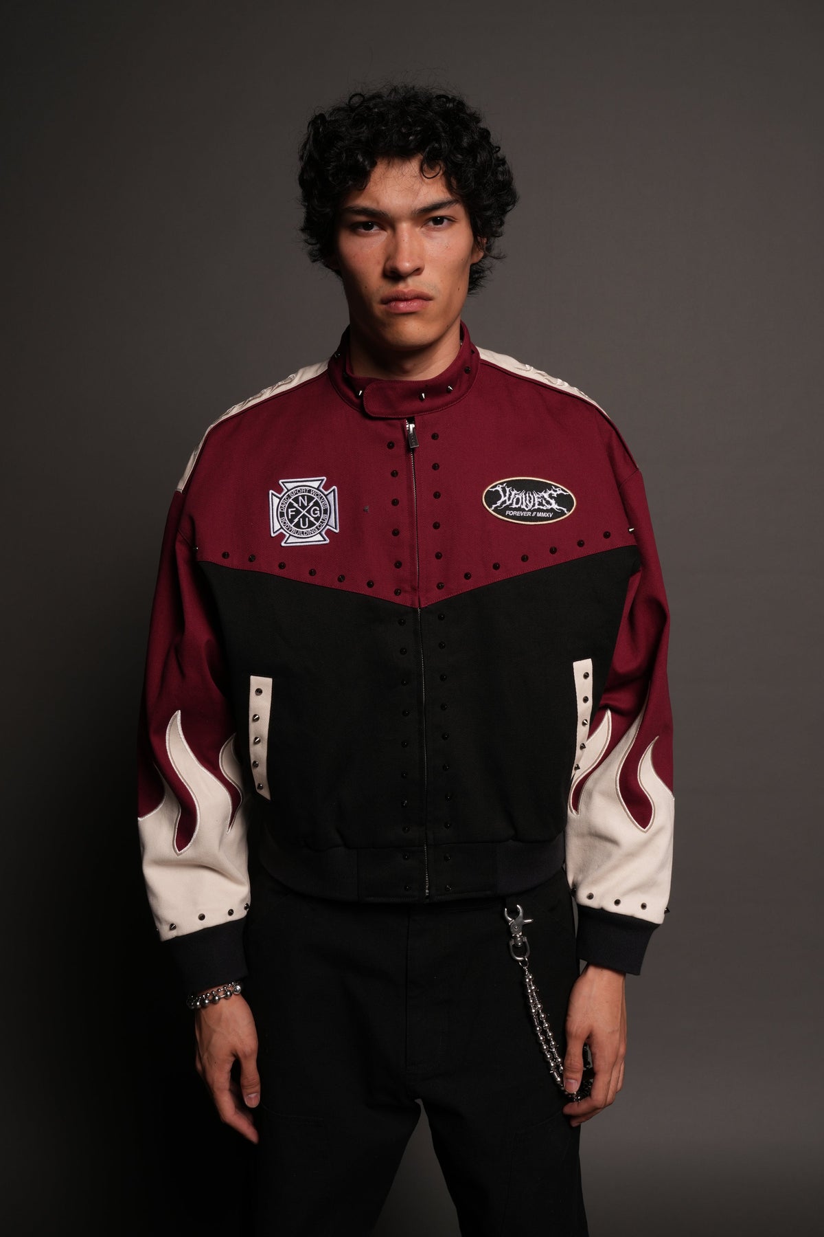 Mori Thorns Gordon Racing Jacket In Black/Oxblood