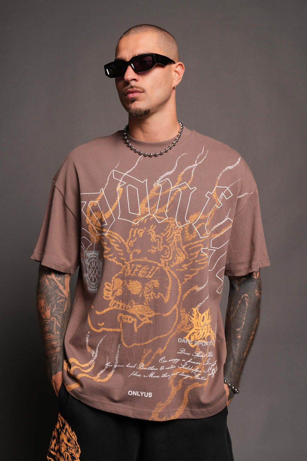 Cherub Flame Premium Tee In Mojave Brown - imagem 4