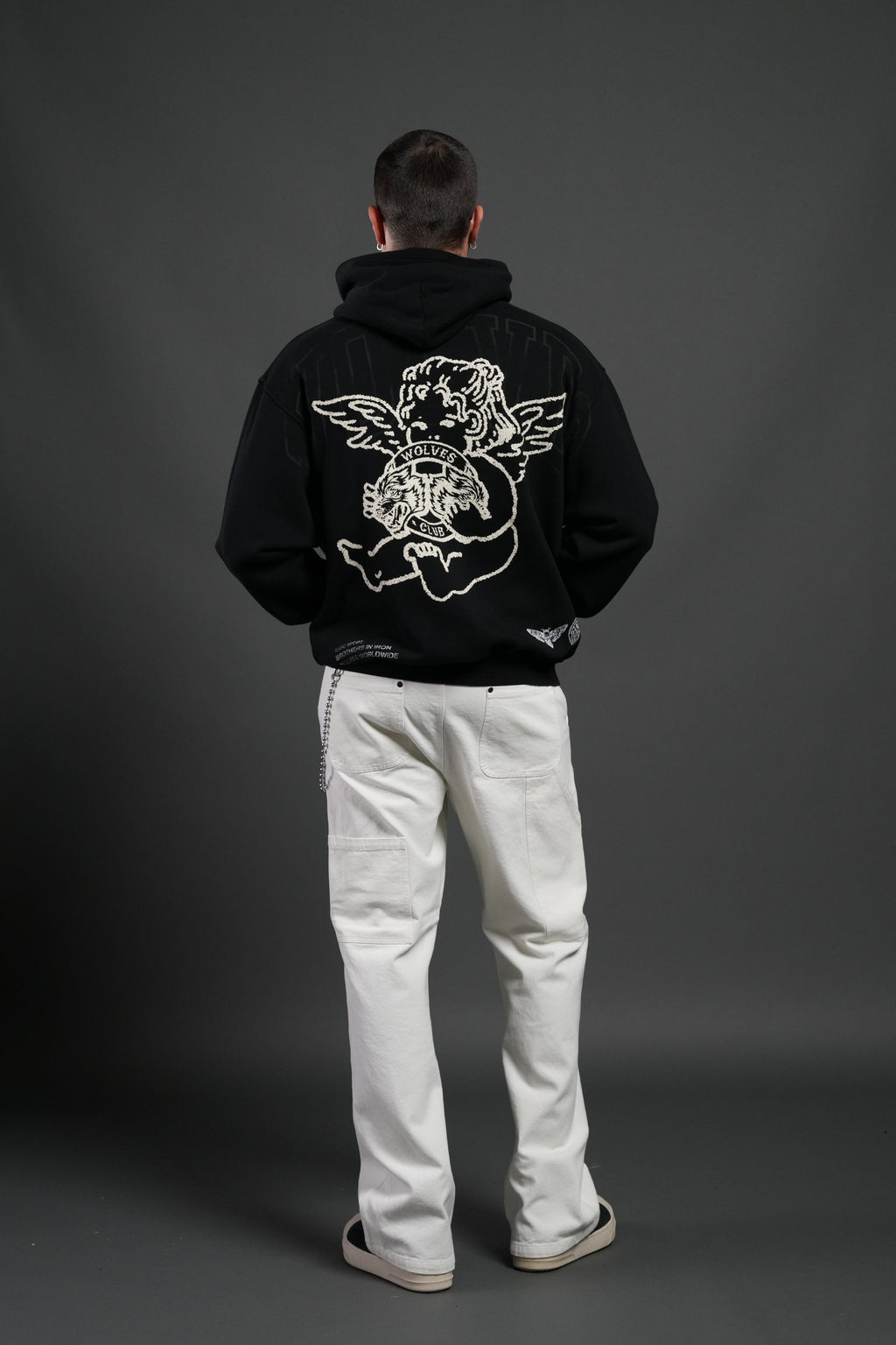 Wolves Club Cherub Pierce Hoodie in Black - imagem 6
