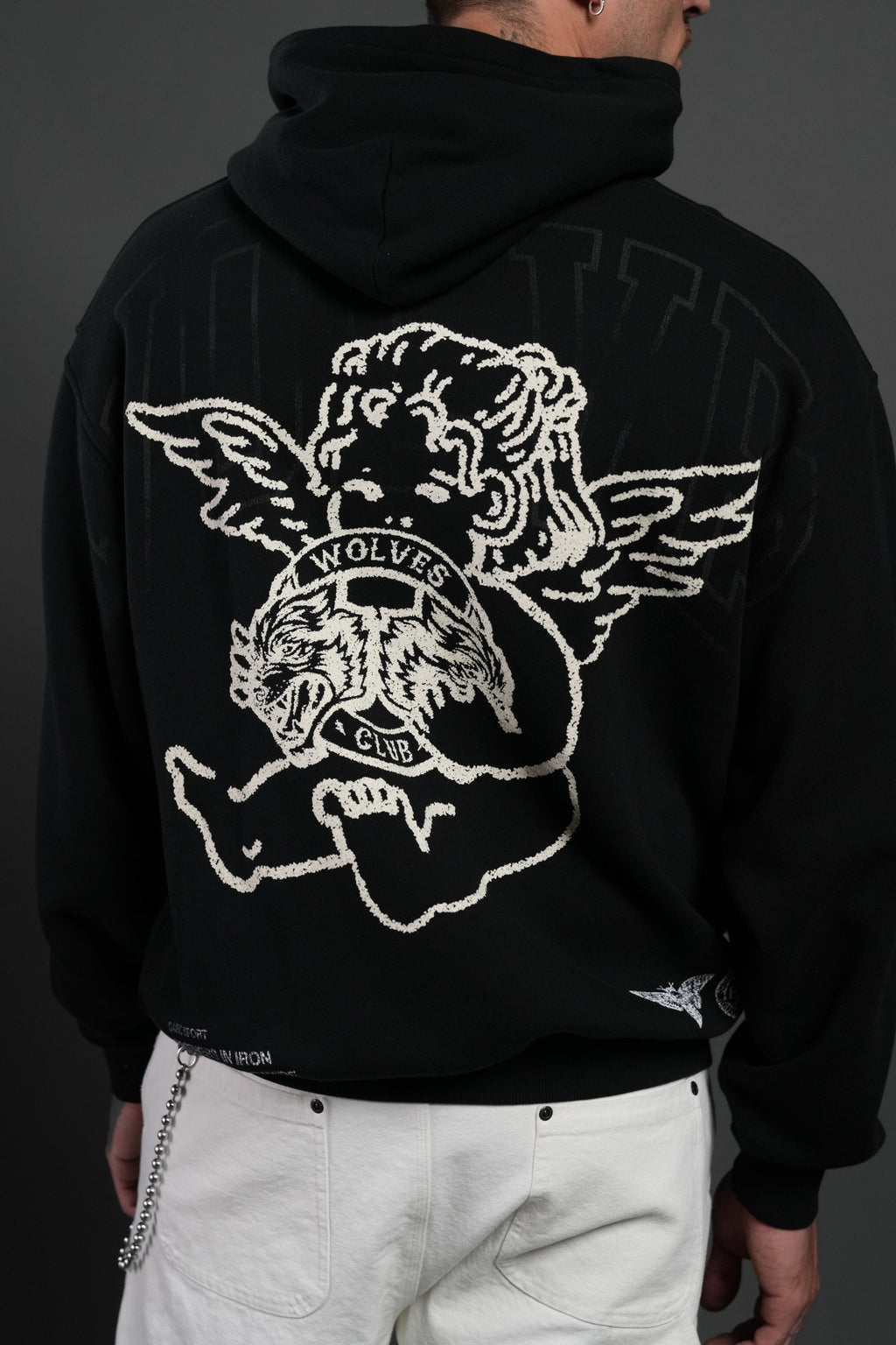 Wolves Club Cherub Pierce Hoodie in Black - imagem 7