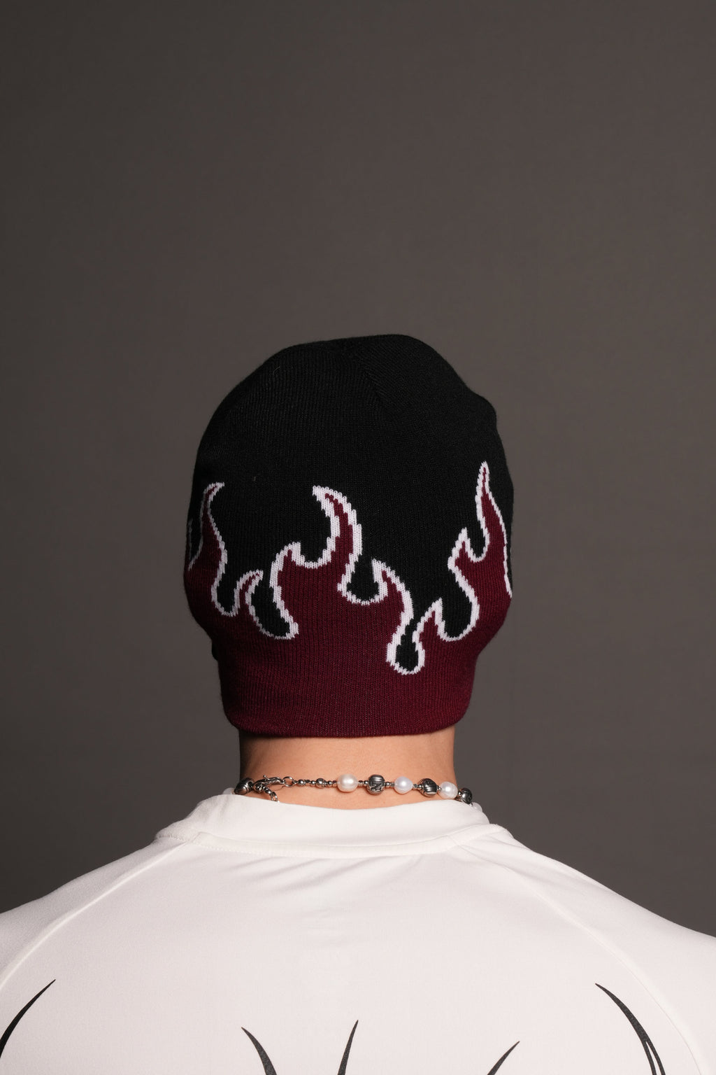 Eternal Flame Cap Beanie in Black/Oxblood