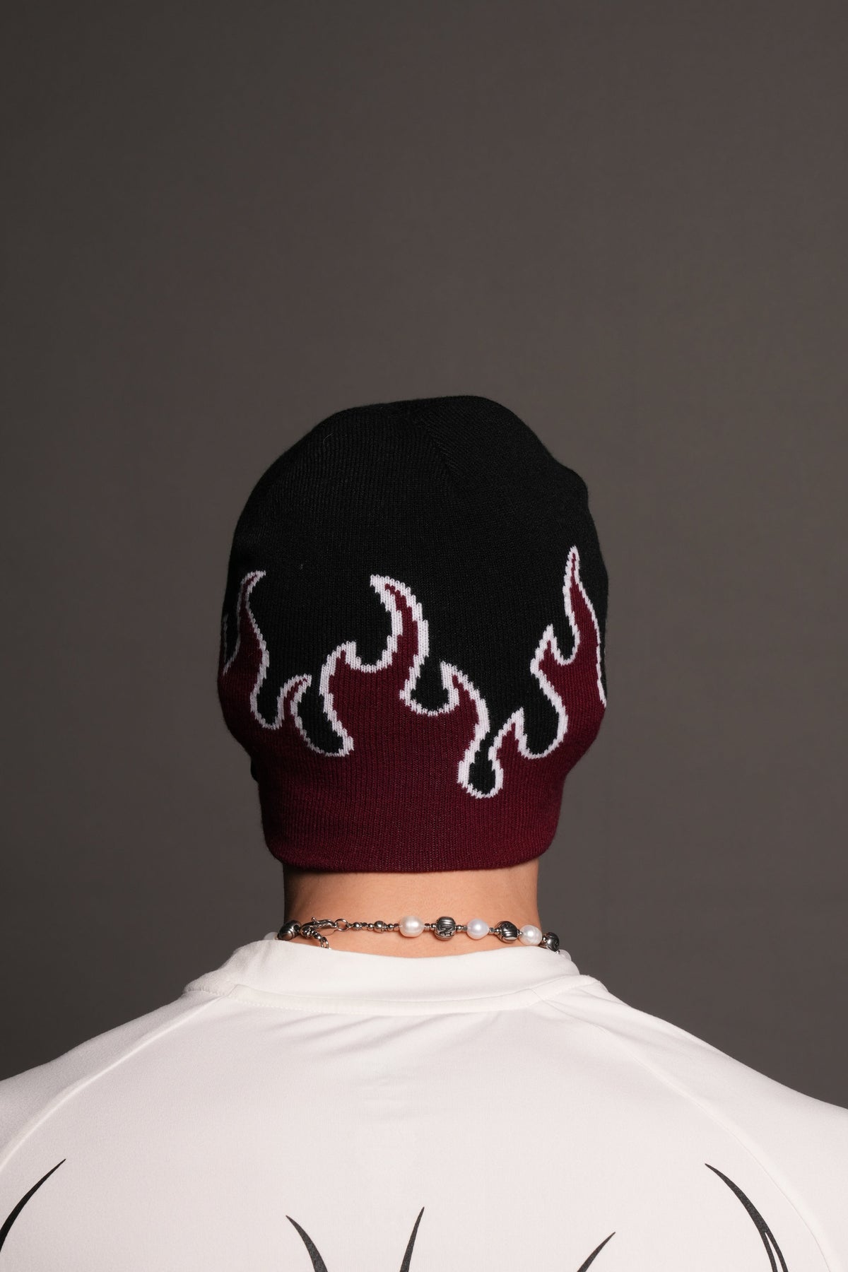 Eternal Flame Cap Beanie in Black/Oxblood