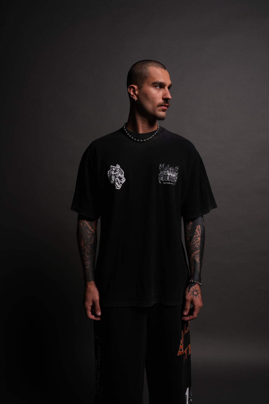 Death Wolf "Premium" Oversized Tee in Black — imagem 2