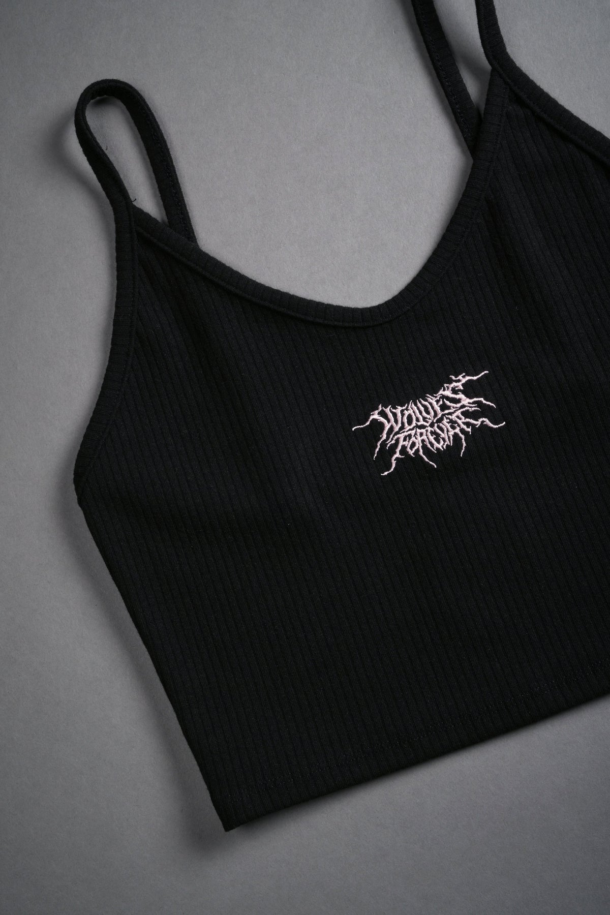 Forged From Iron Spaghetti Crop Tank in Black - imagem 7