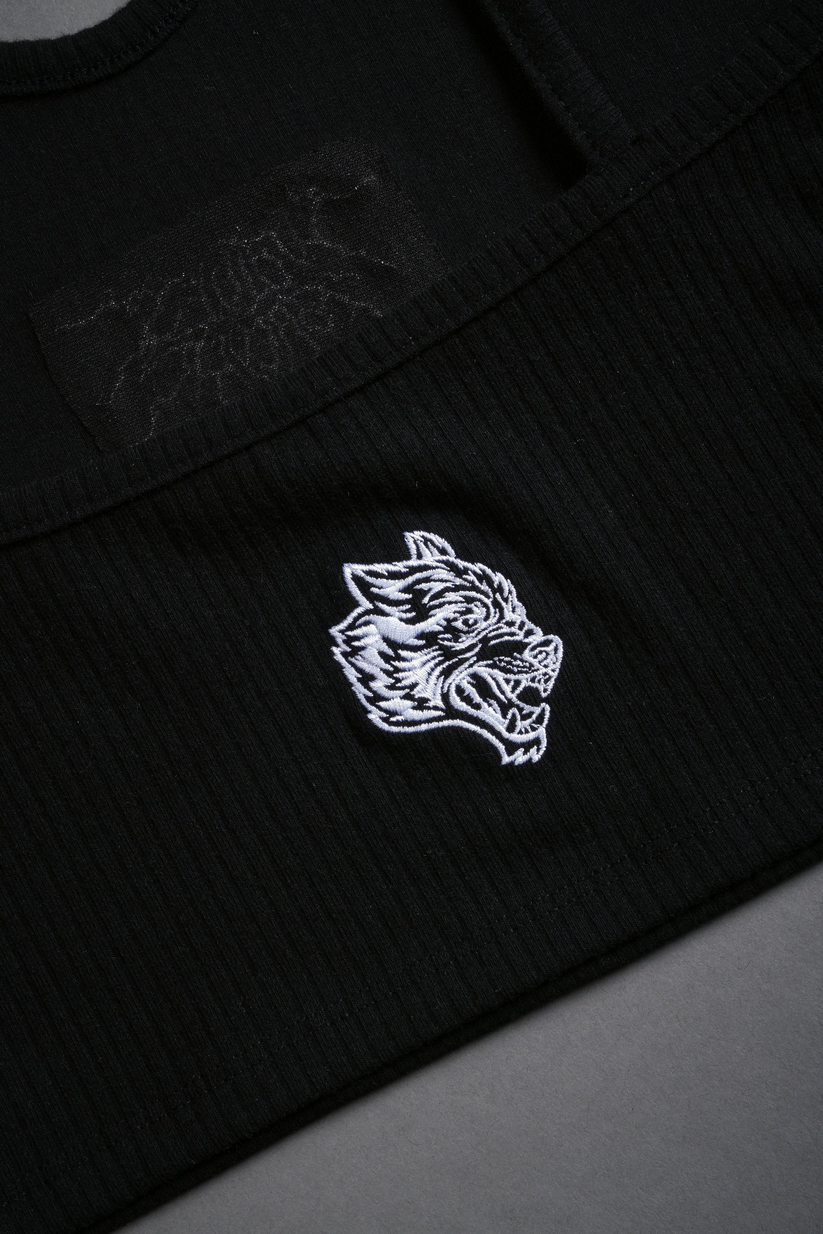 Forged From Iron Spaghetti Crop Tank in Black — imagem 8