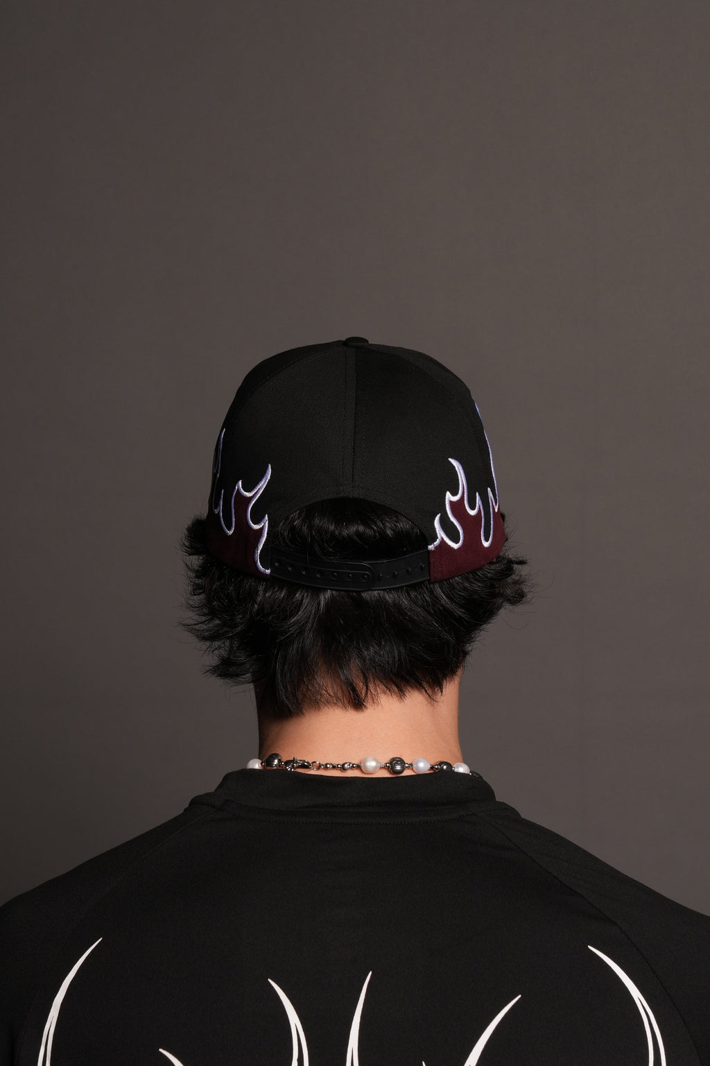 Mori Flames Vintage 5 Panel In Black/Oxblood