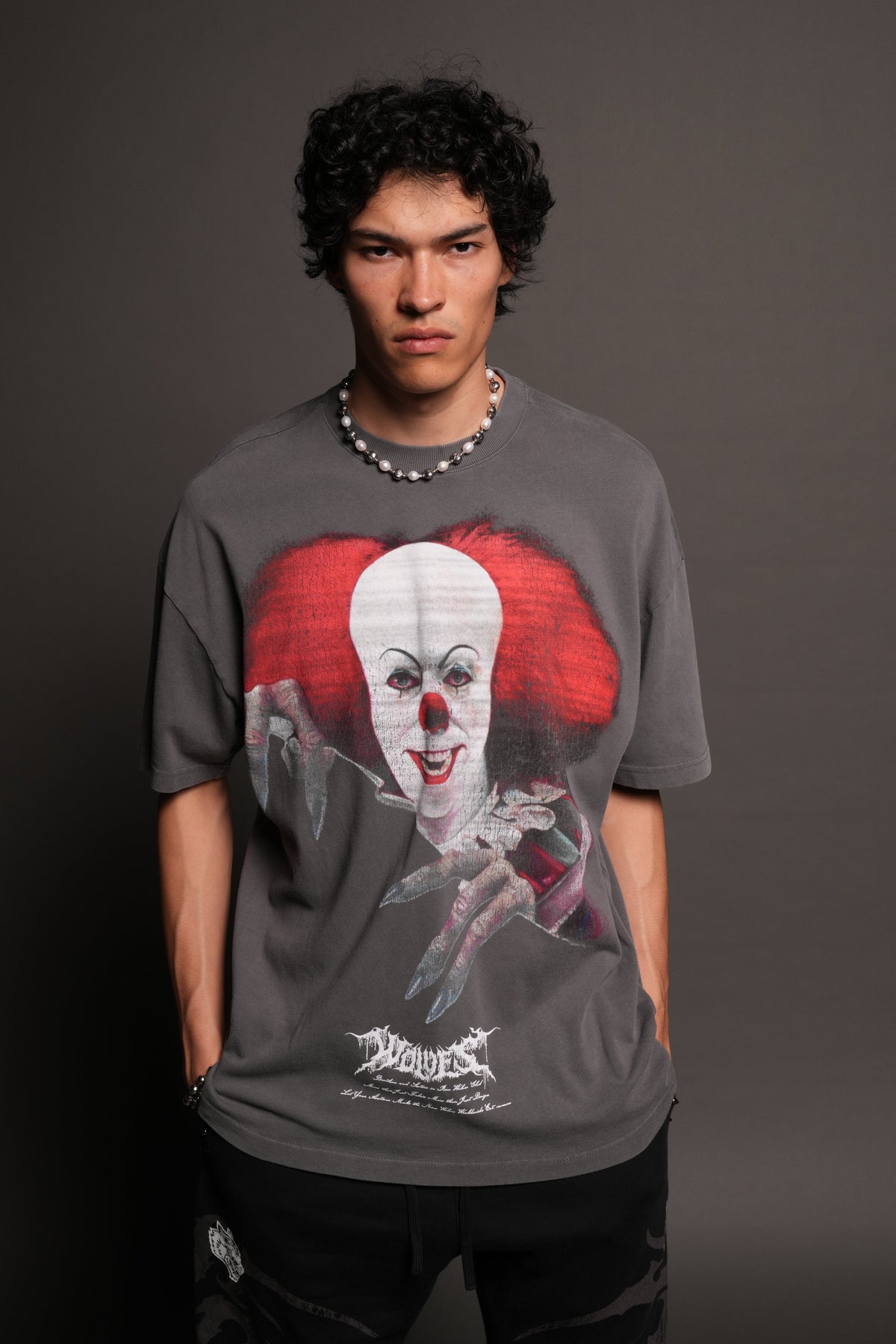 Pennywise Premium Oversized Tee In Slate Gray