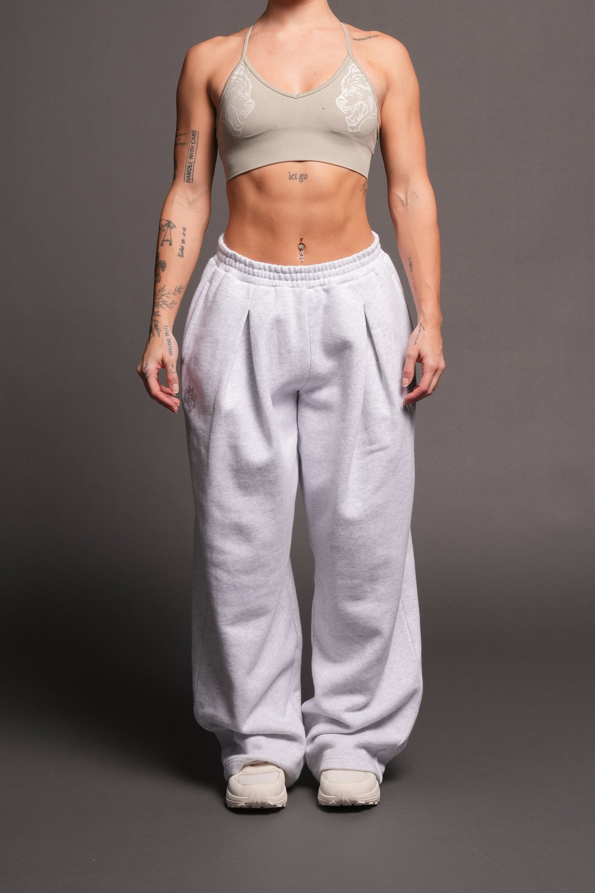 Dual Yara Pleated Sweat Pants In Super Light Athletic Gray - imagem 1